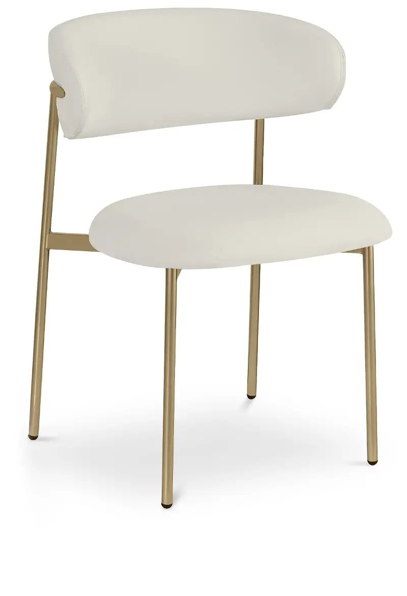 Lupita Cream and Gold Dining Chair, Set of 2