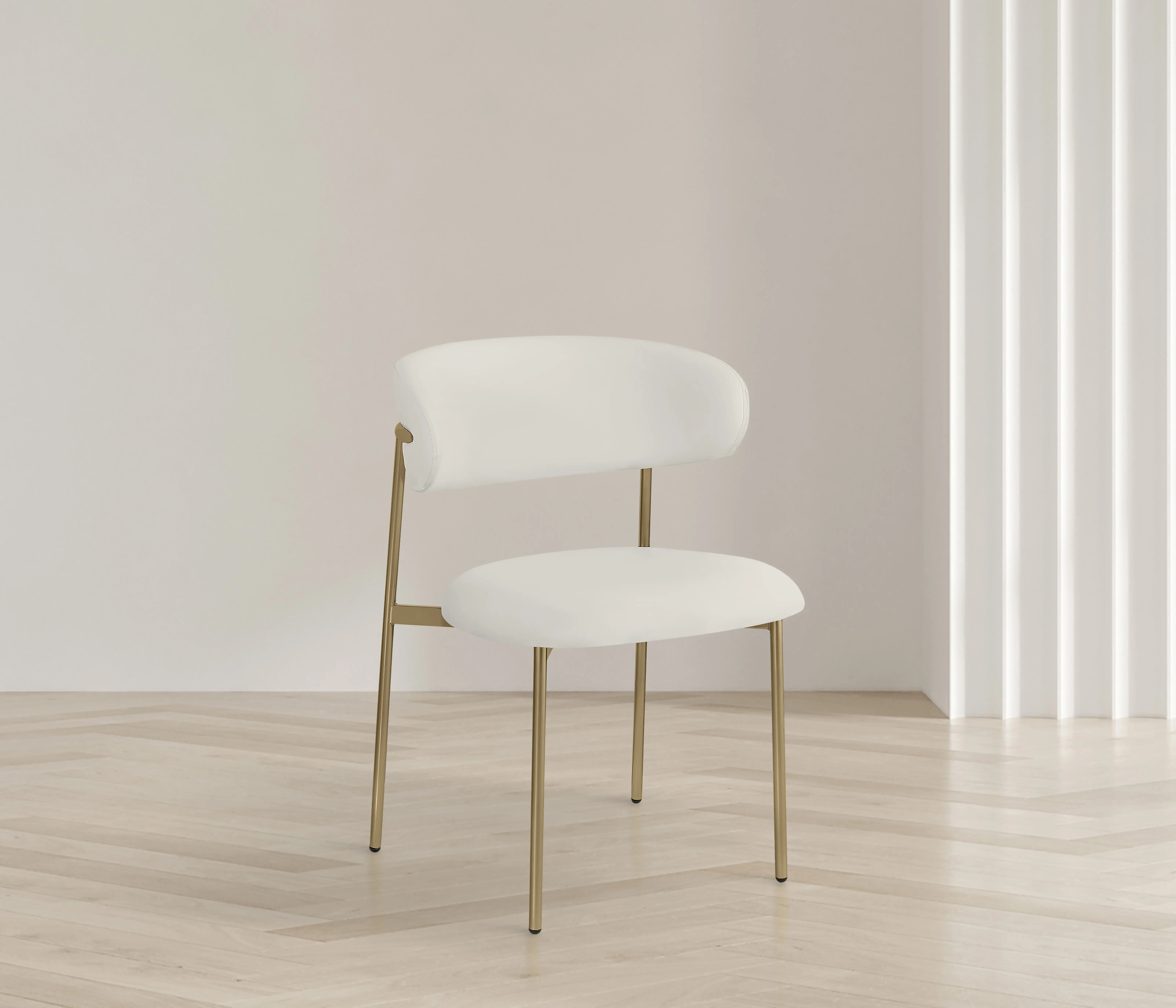 Lupita Cream and Gold Dining Chair, Set of 2-2