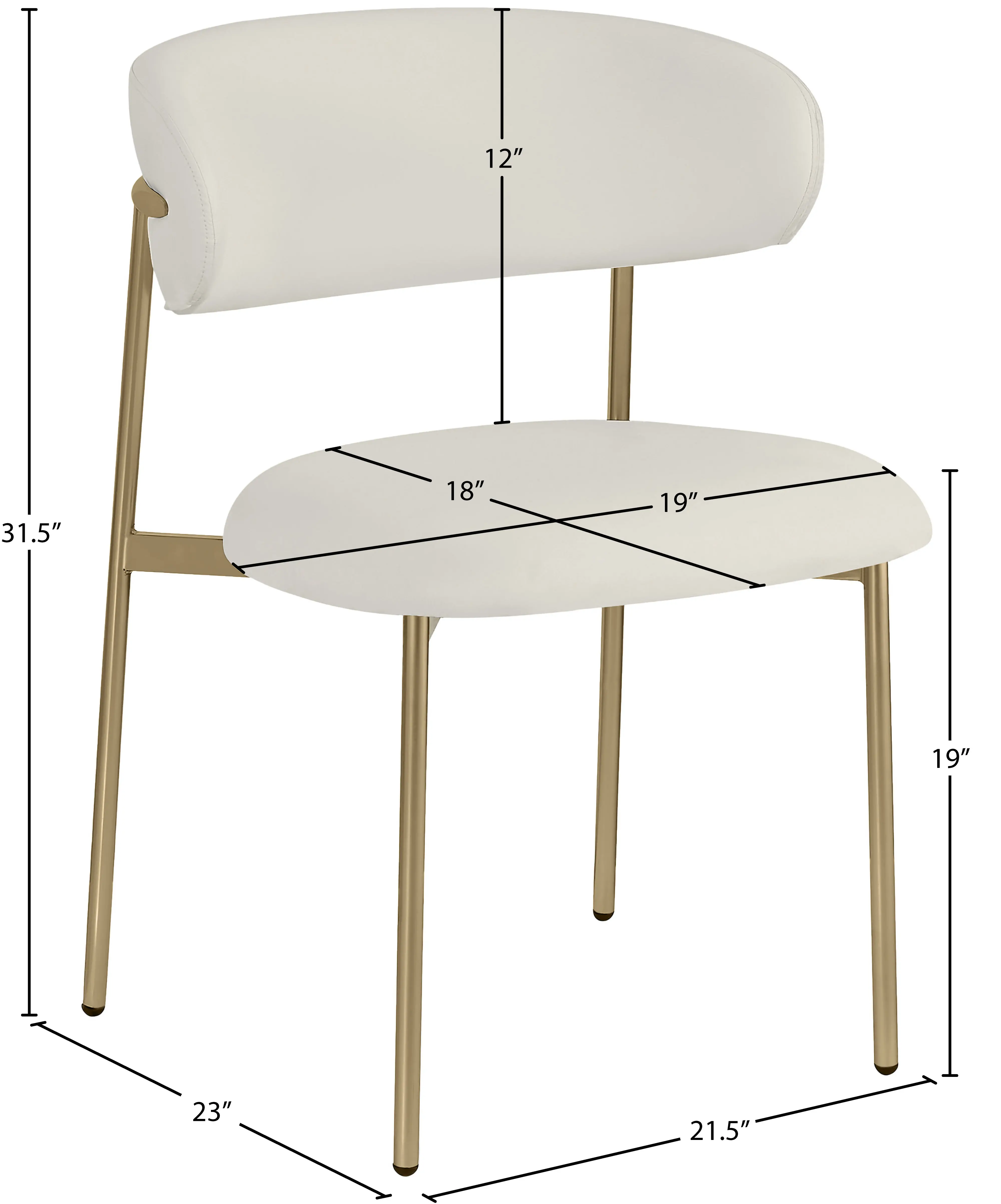 Lupita Cream and Gold Dining Chair, Set of 2-3