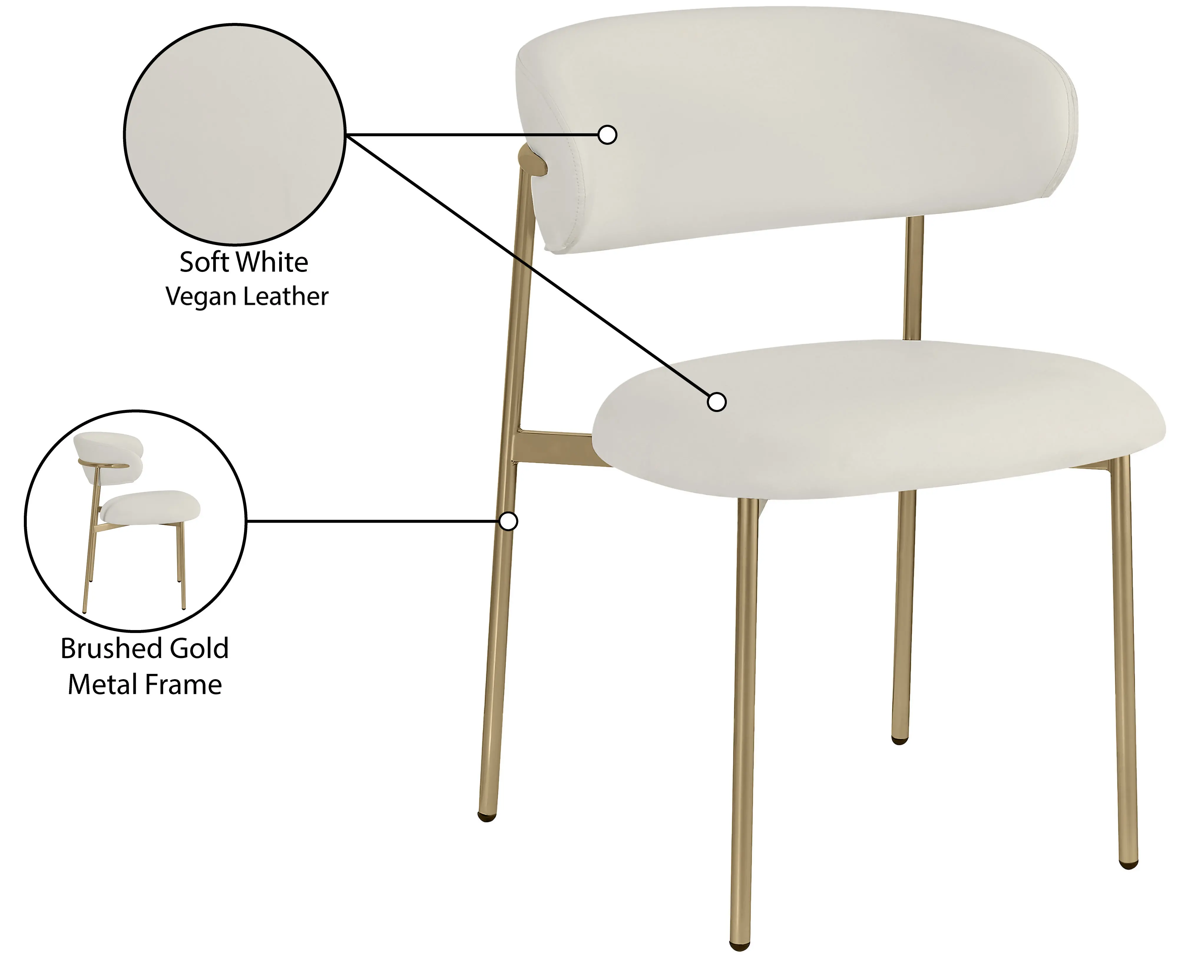 Lupita Cream and Gold Dining Chair, Set of 2-9