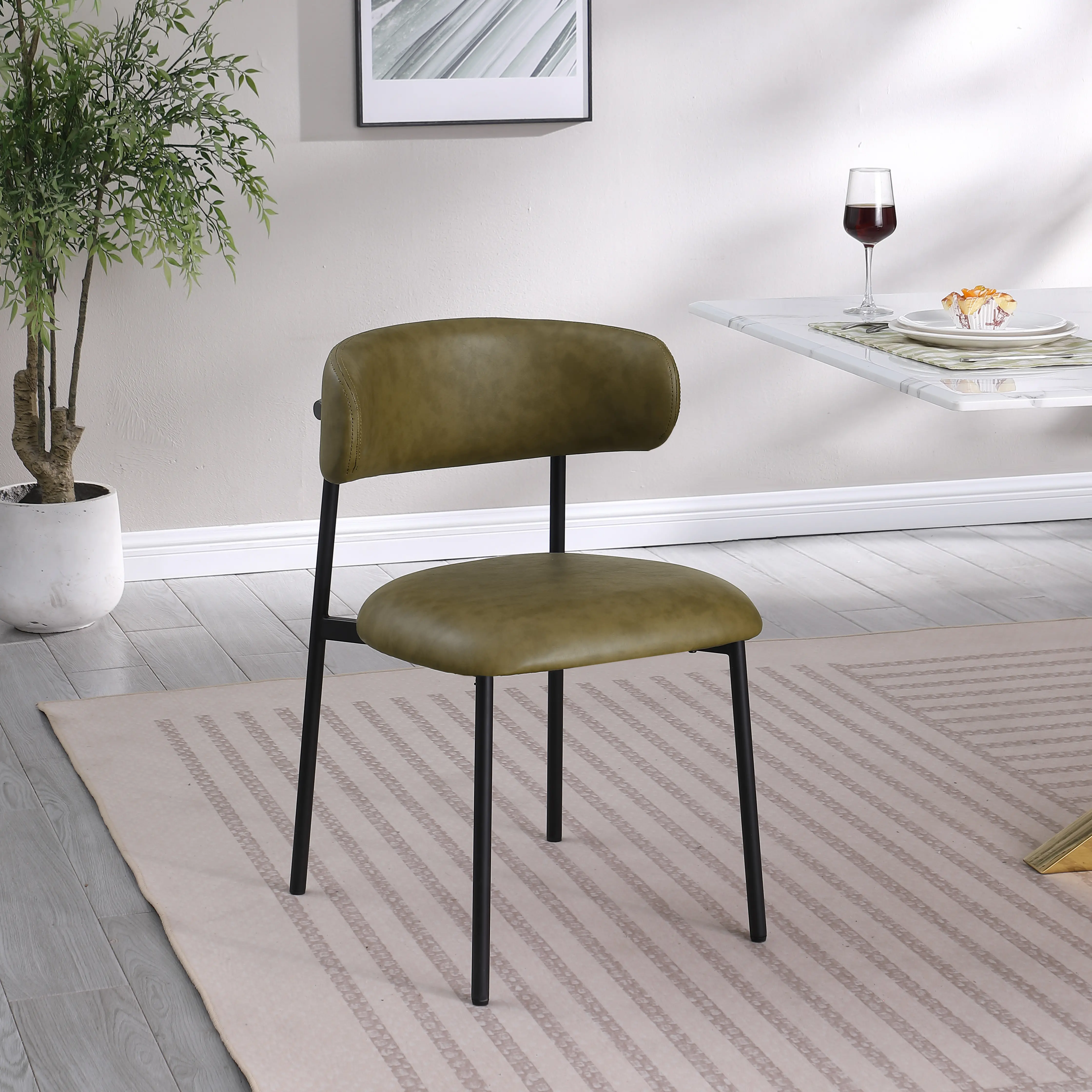 Lupita Olive and Black Dining Chair, Set of 2-2