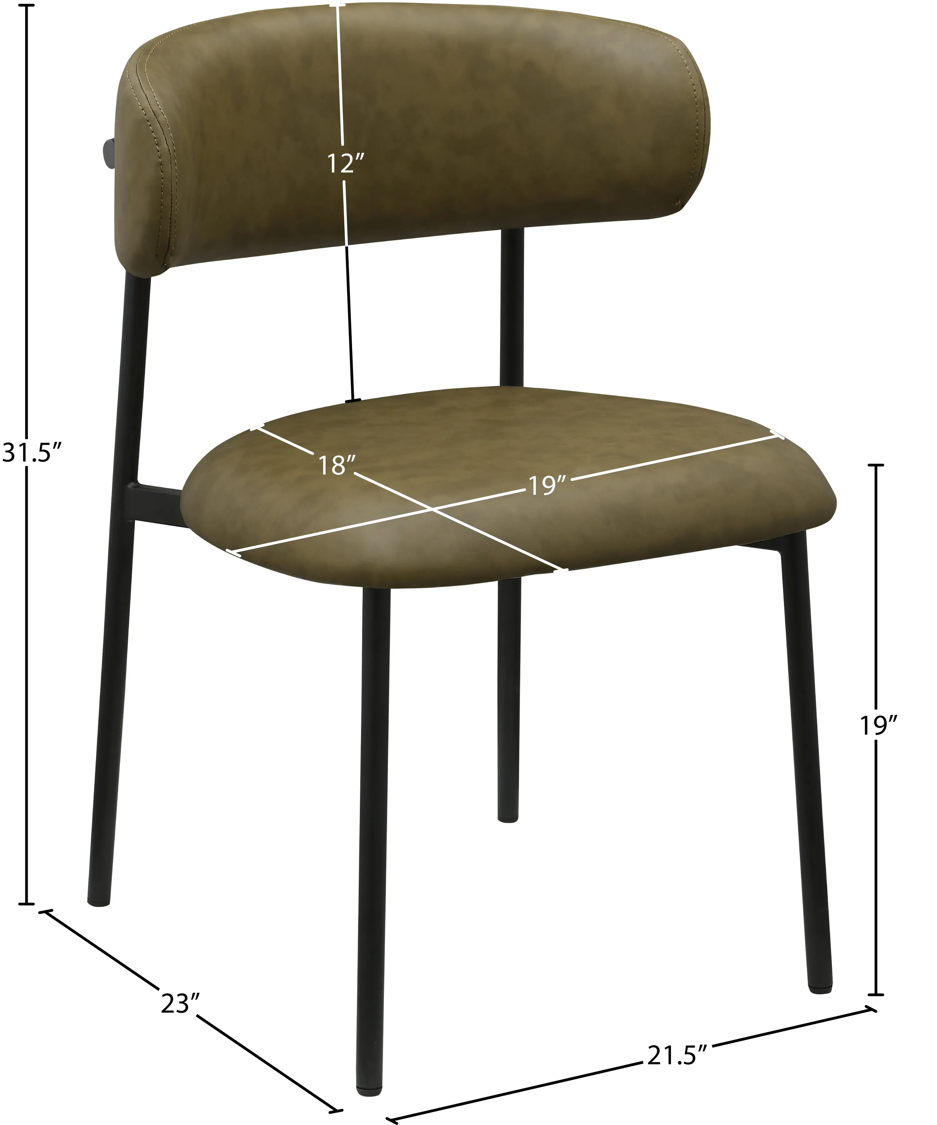Lupita Olive and Black Dining Chair, Set of 2-3