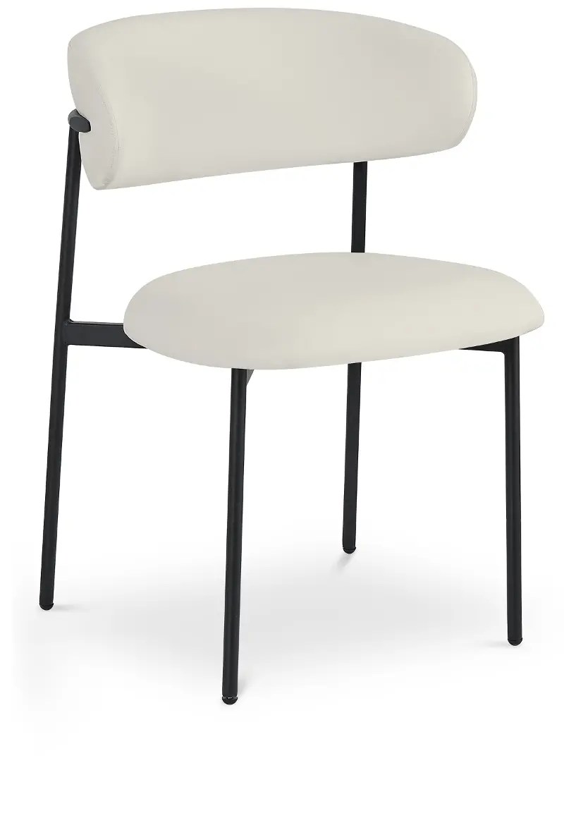 Lupita Cream and Black Dining Chair, Set of 2