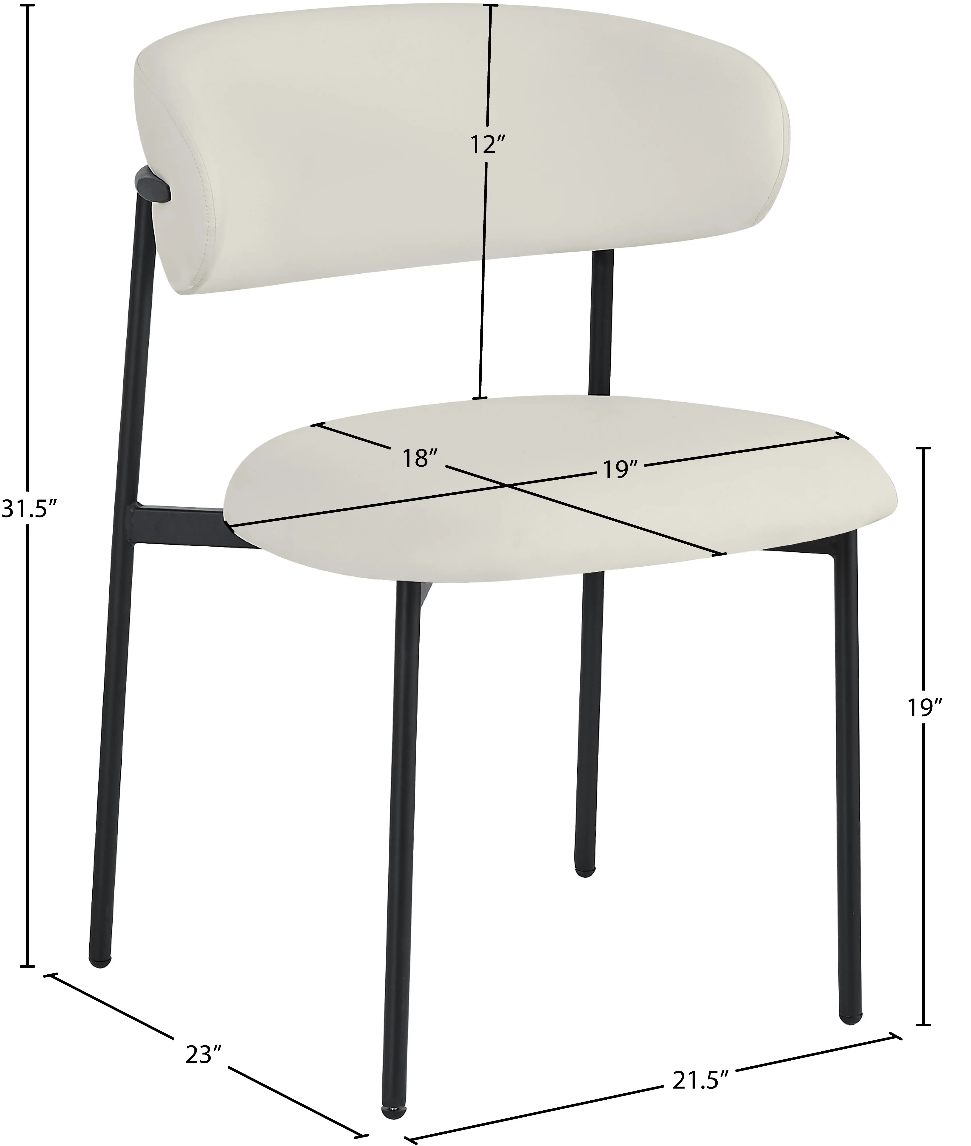 Lupita Cream and Black Dining Chair, Set of 2-3