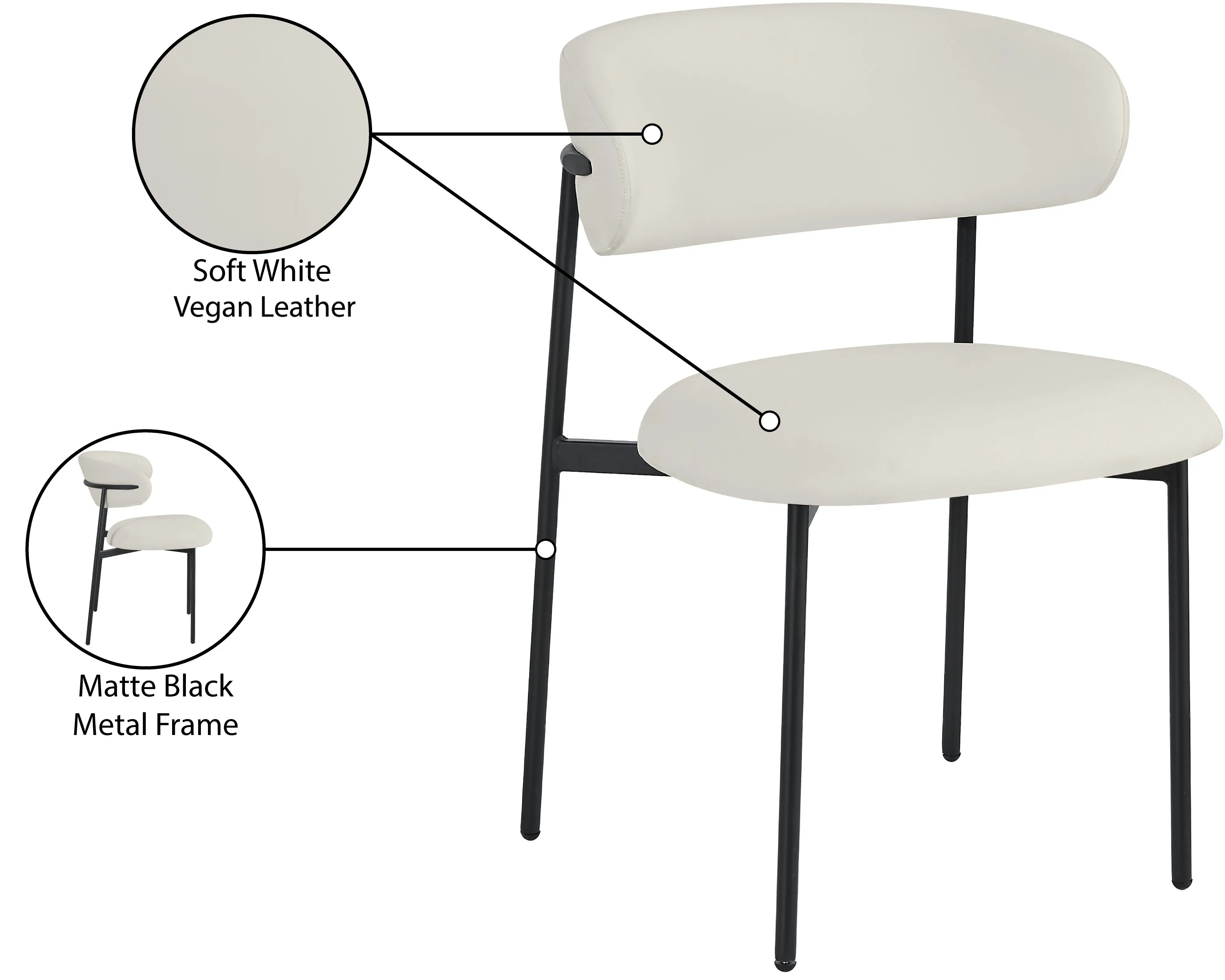 Lupita Cream and Black Dining Chair, Set of 2-9