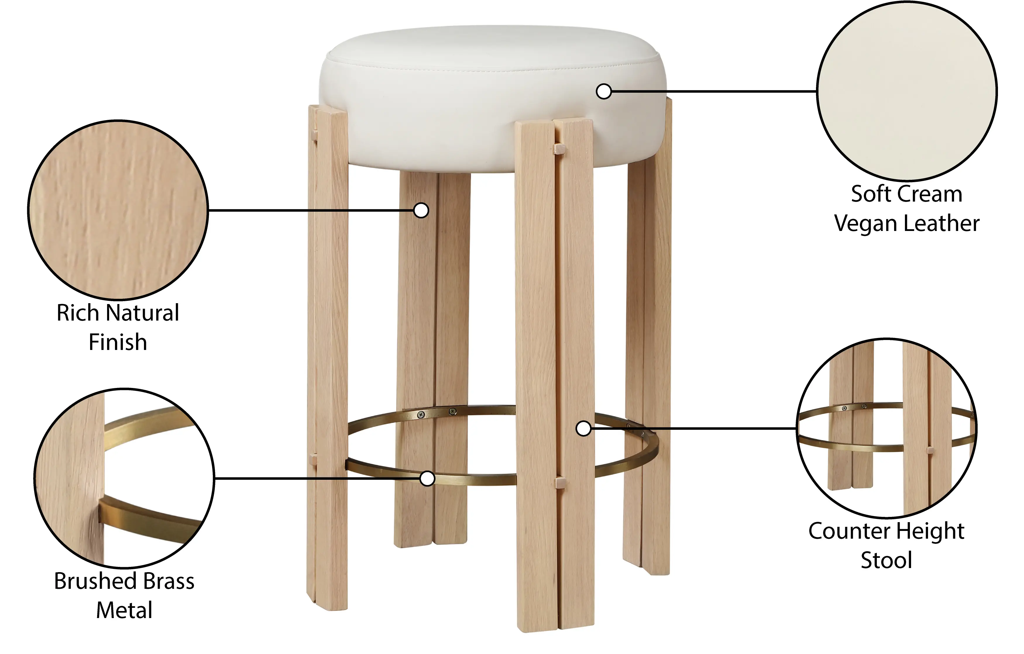 Harrison Cream Upholstered Counter Stool-3