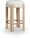 Harrison Cream Vegan Leather Upholstered Counter Stool