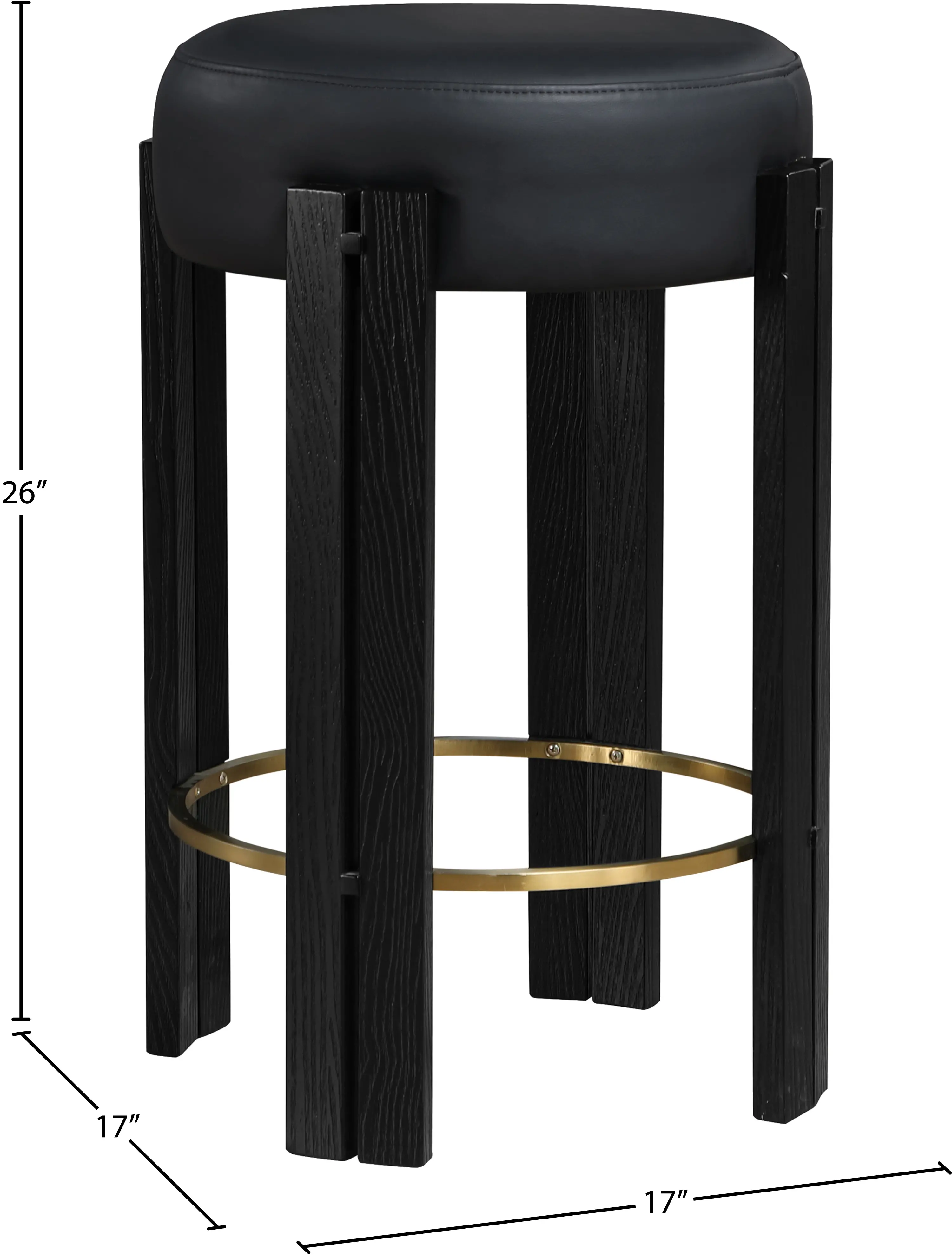 Harrison Black Upholstered Counter Stool-7