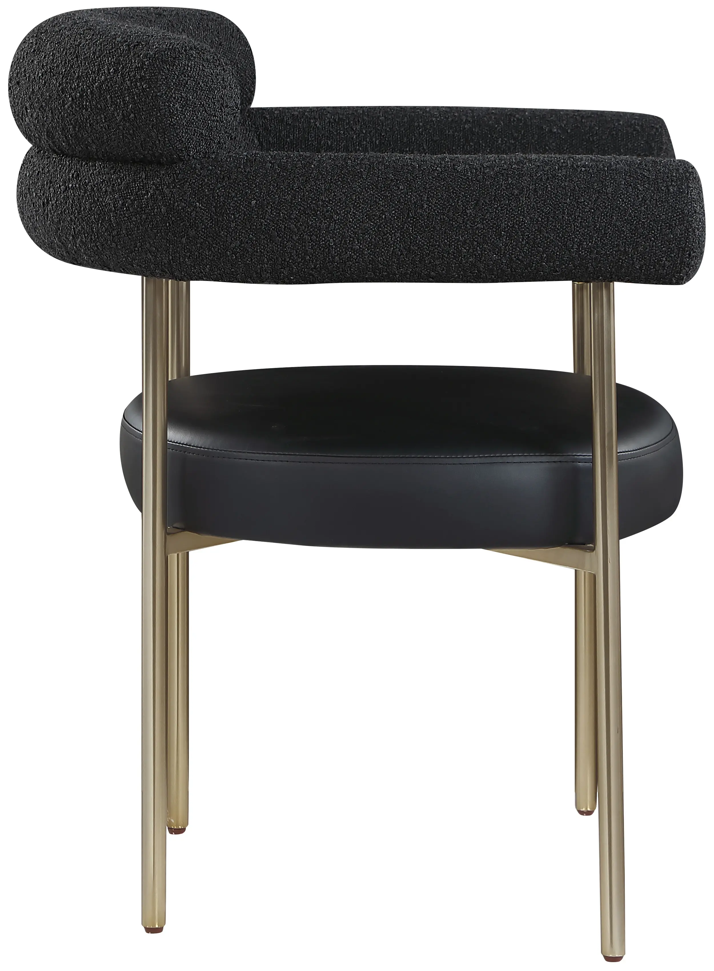 Blake Black Boucle and Vegan Leather Dining Chair, Set of 2-5
