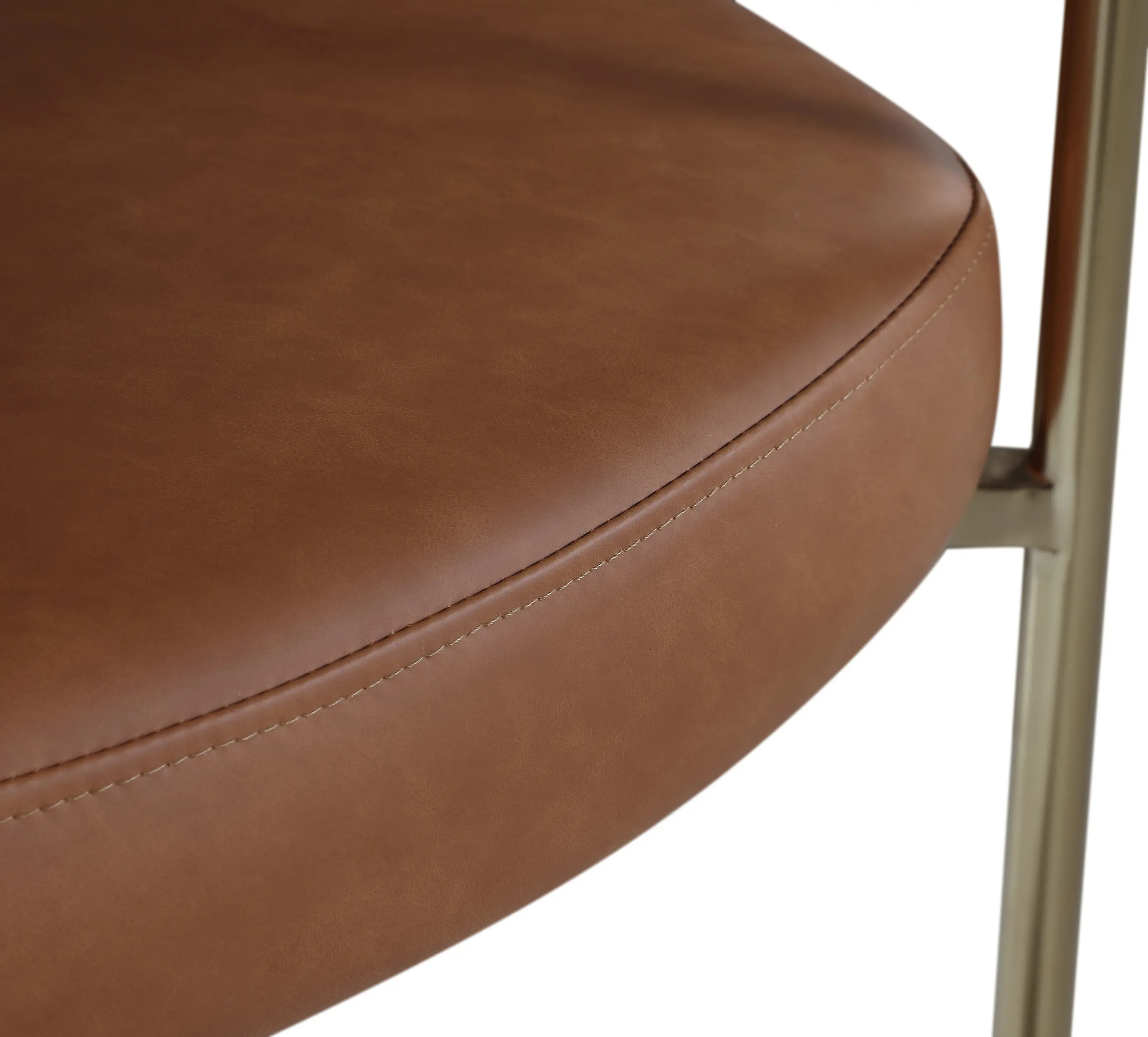 Blake Cream Boucle and Cognac Vegan Leather Dining Chair, Set of 2-7