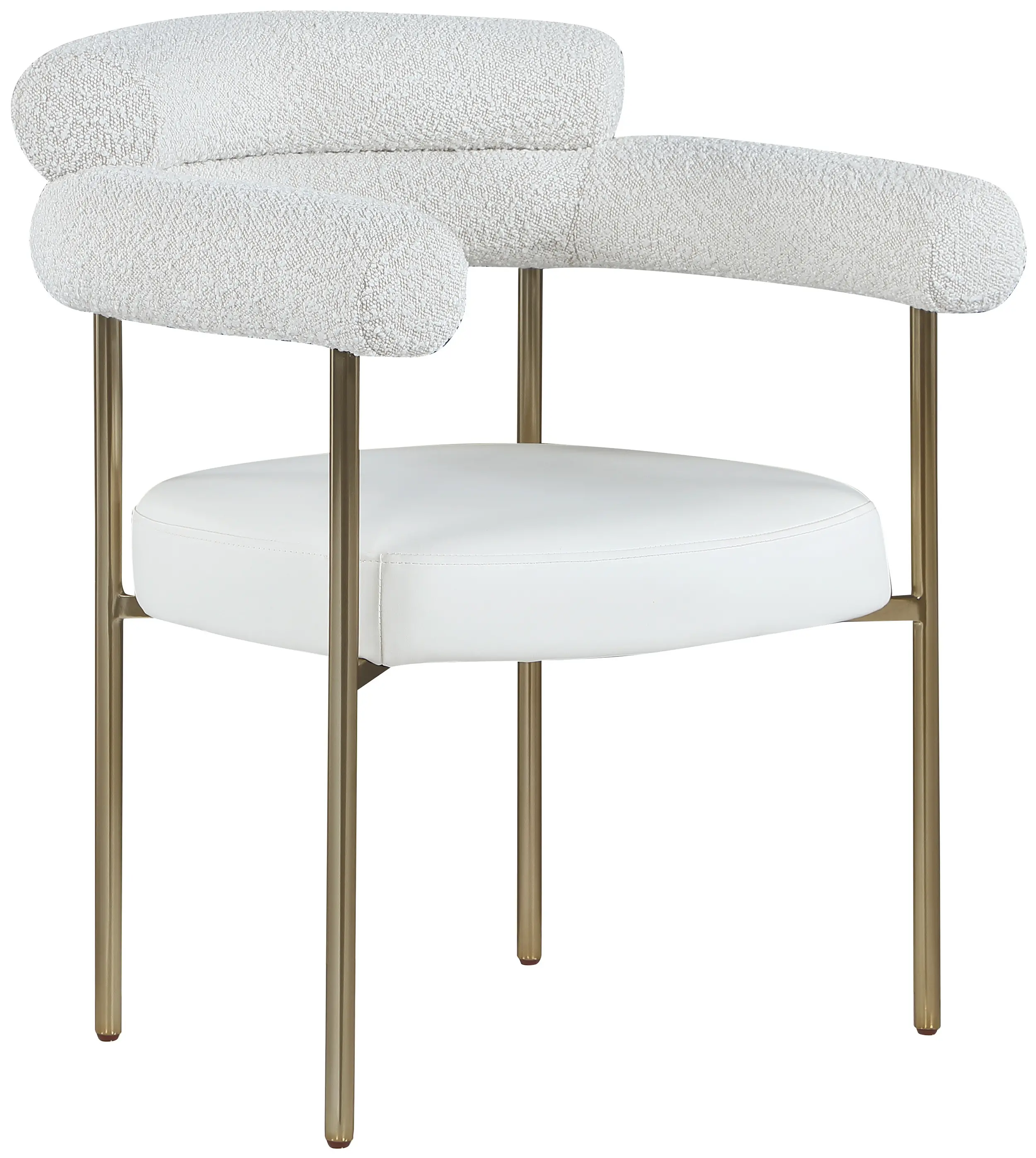 Blake Cream Boucle and Vegan Leather Dining Chair, Set of 2-1