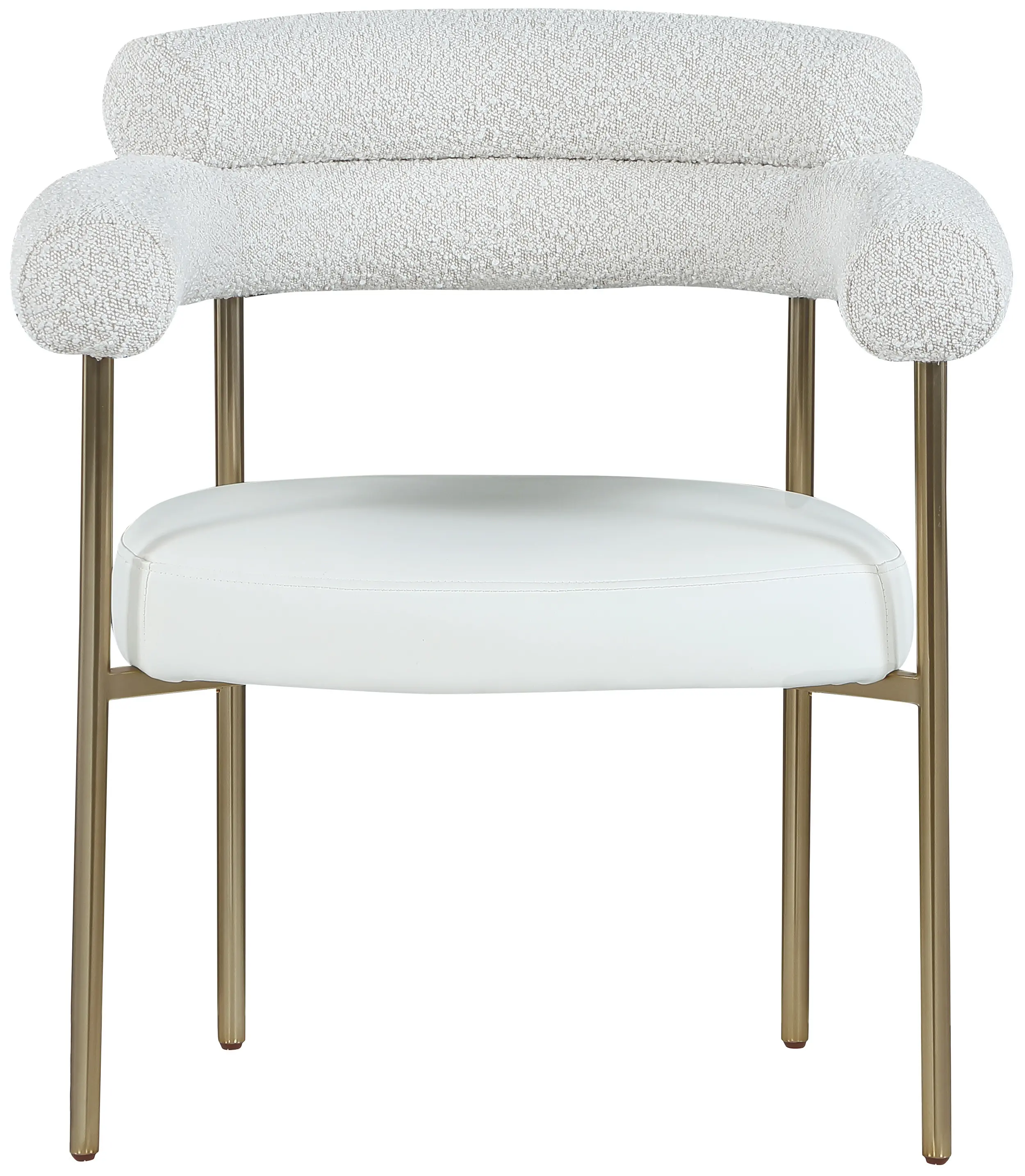 Blake Cream Boucle and Vegan Leather Dining Chair, Set of 2-4