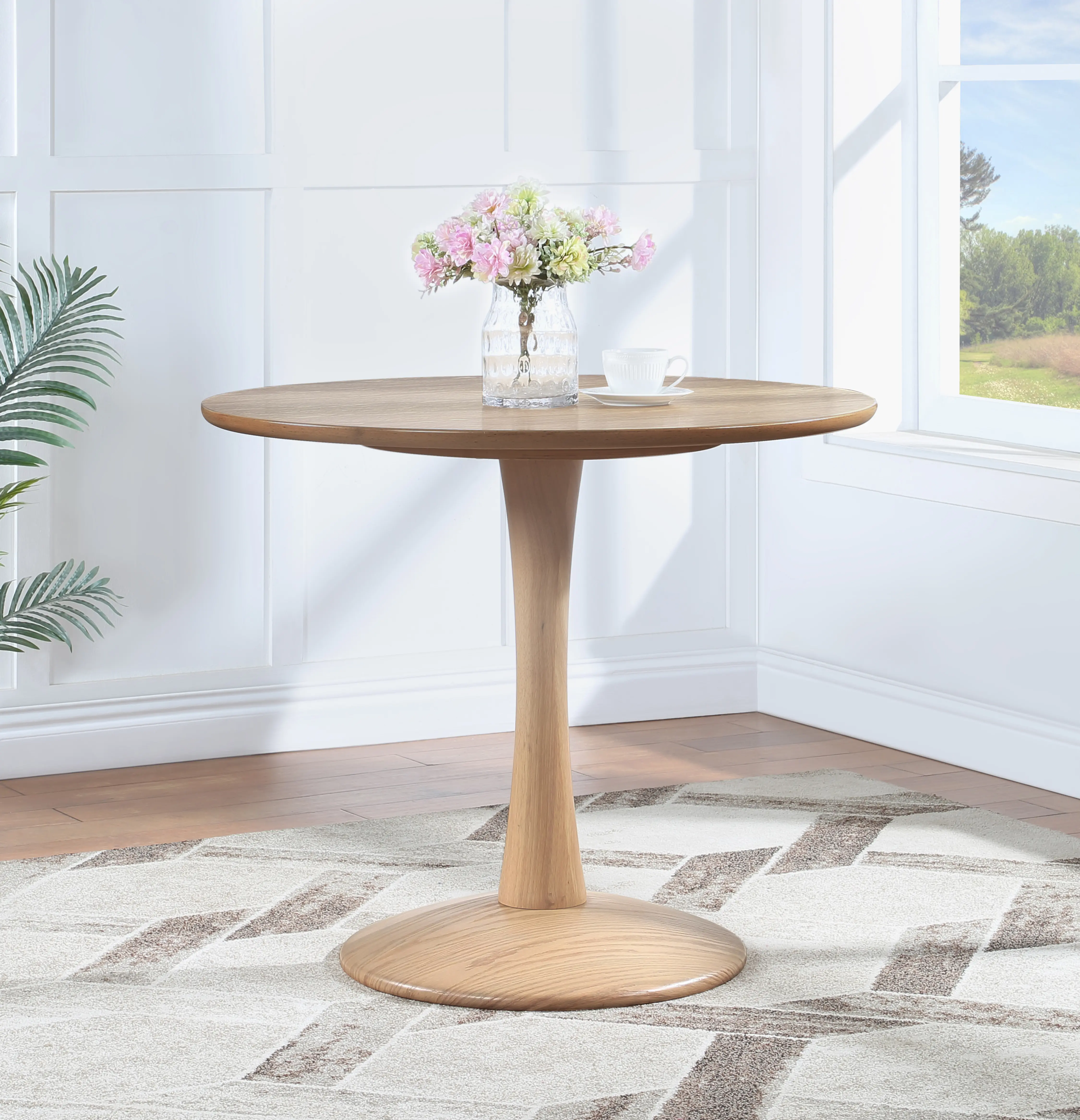 914OAK-T Holly 36 Natural Wood Round Dining Table-2