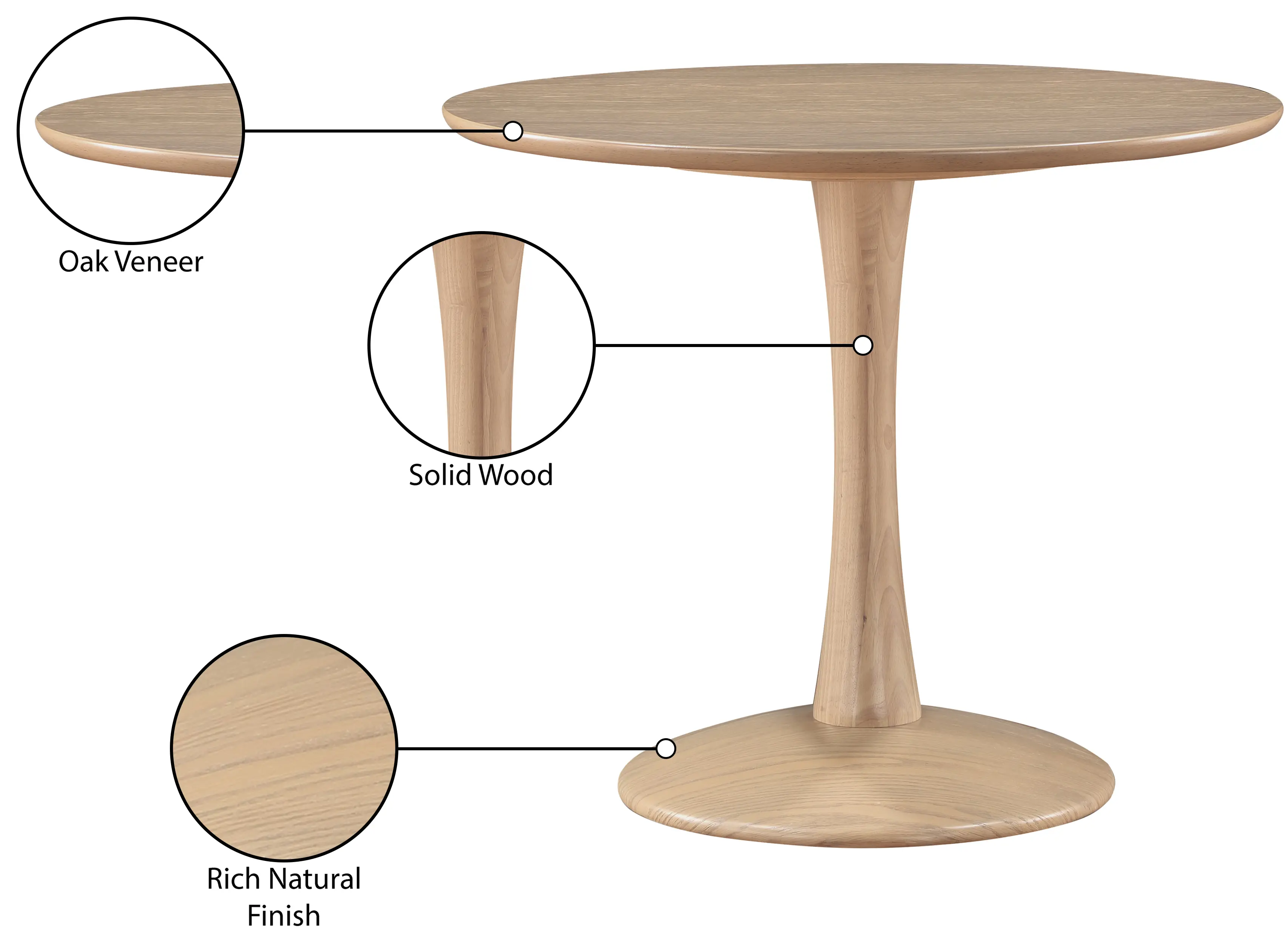 914OAK-T Holly 36 Natural Wood Round Dining Table-6