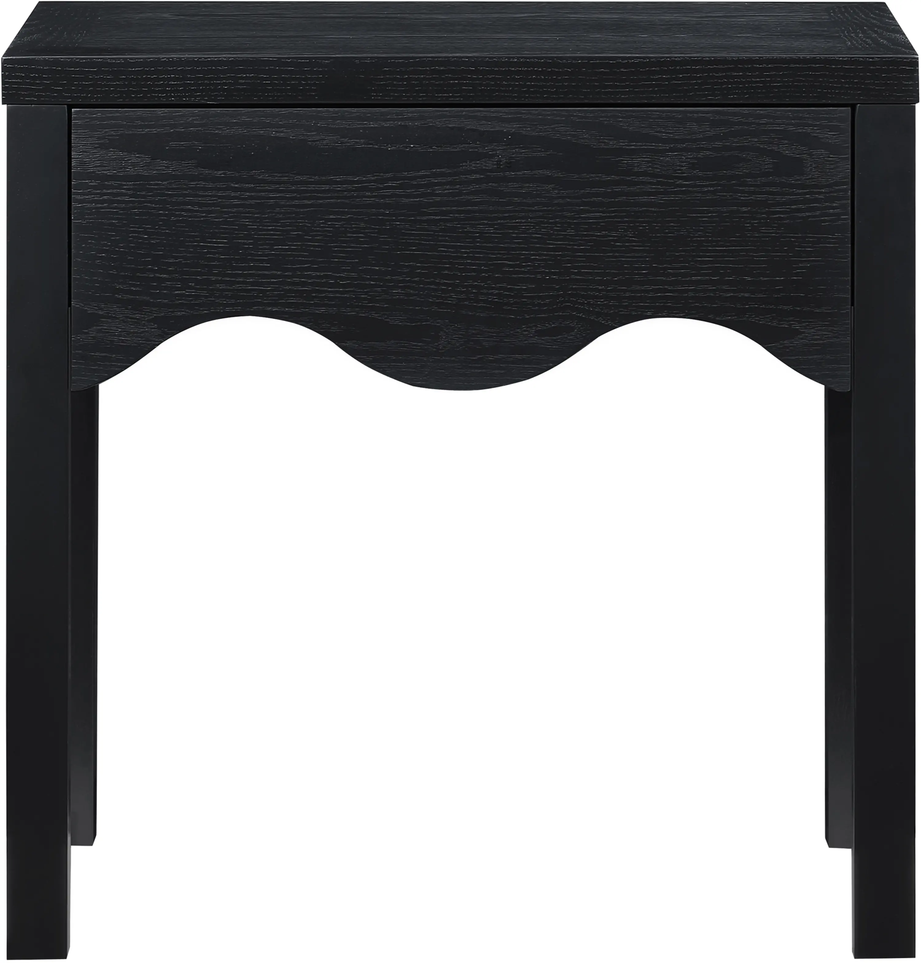 Fiora Black Scalloped Nightstand with Drawer-2