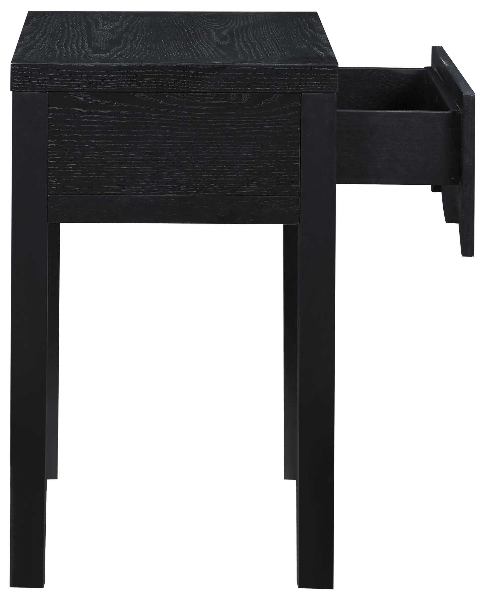 Fiora Black Scalloped Nightstand with Drawer-5