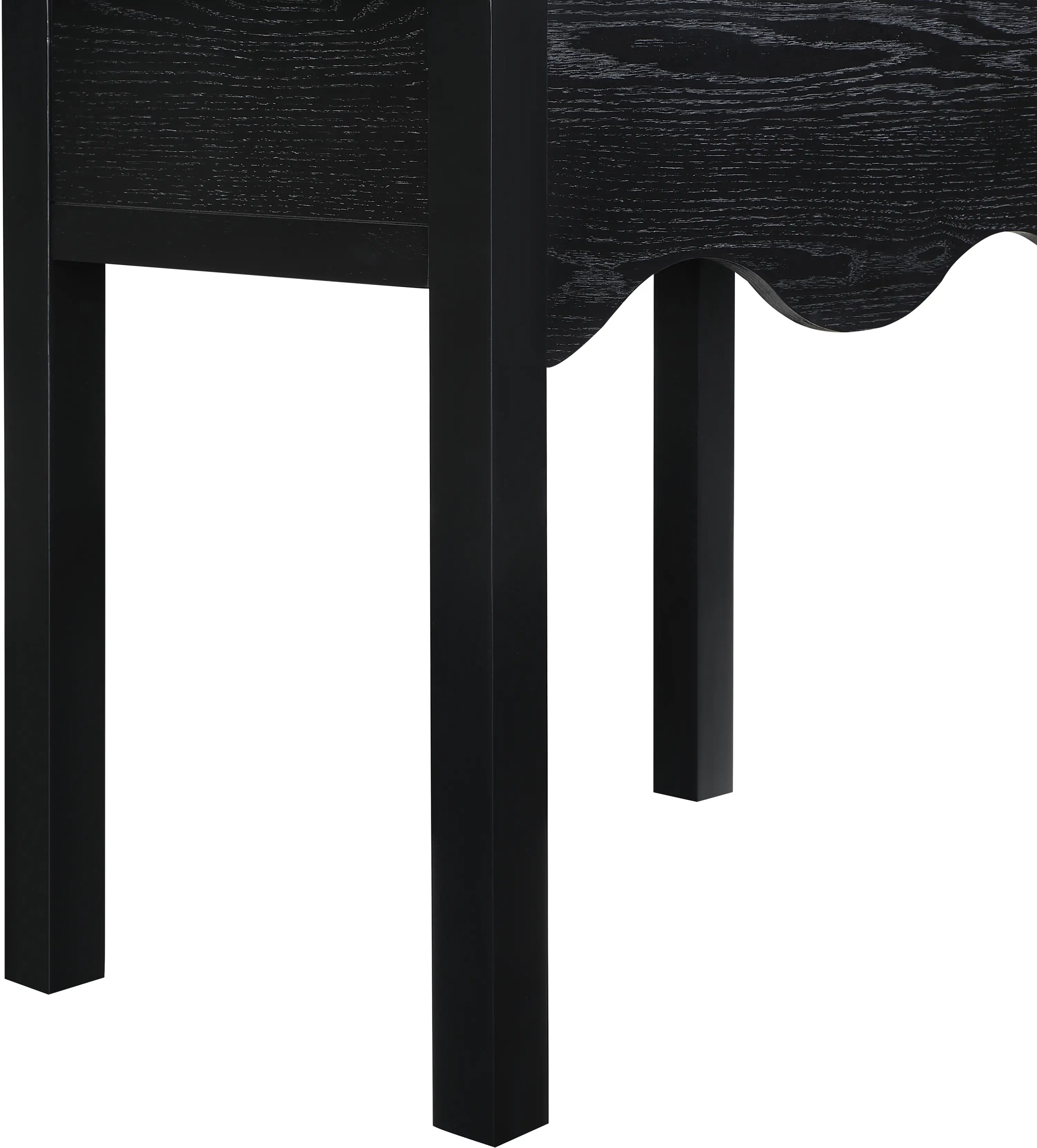 Fiora Black Scalloped Nightstand with Drawer-7