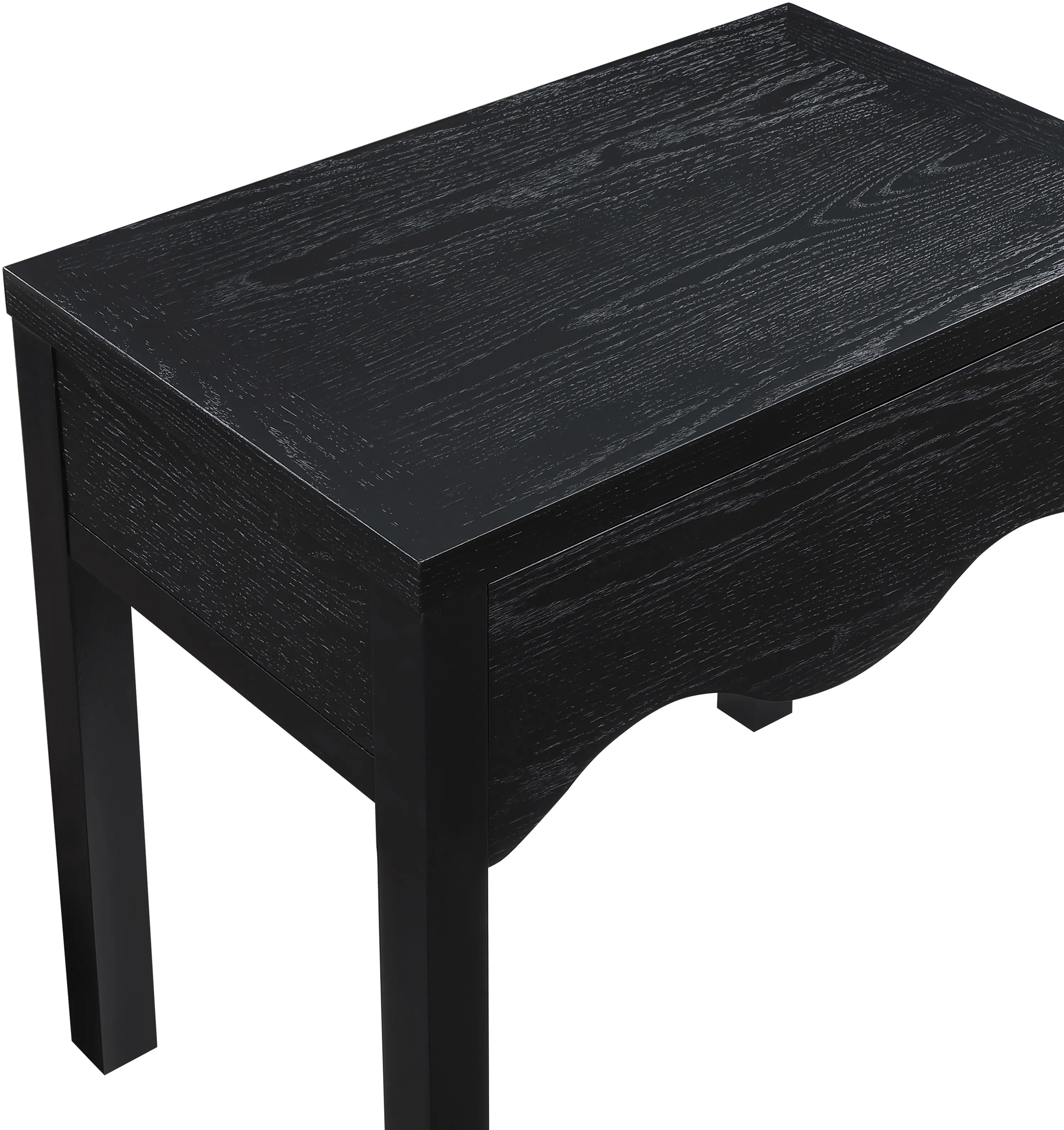 Fiora Black Scalloped Nightstand with Drawer-8