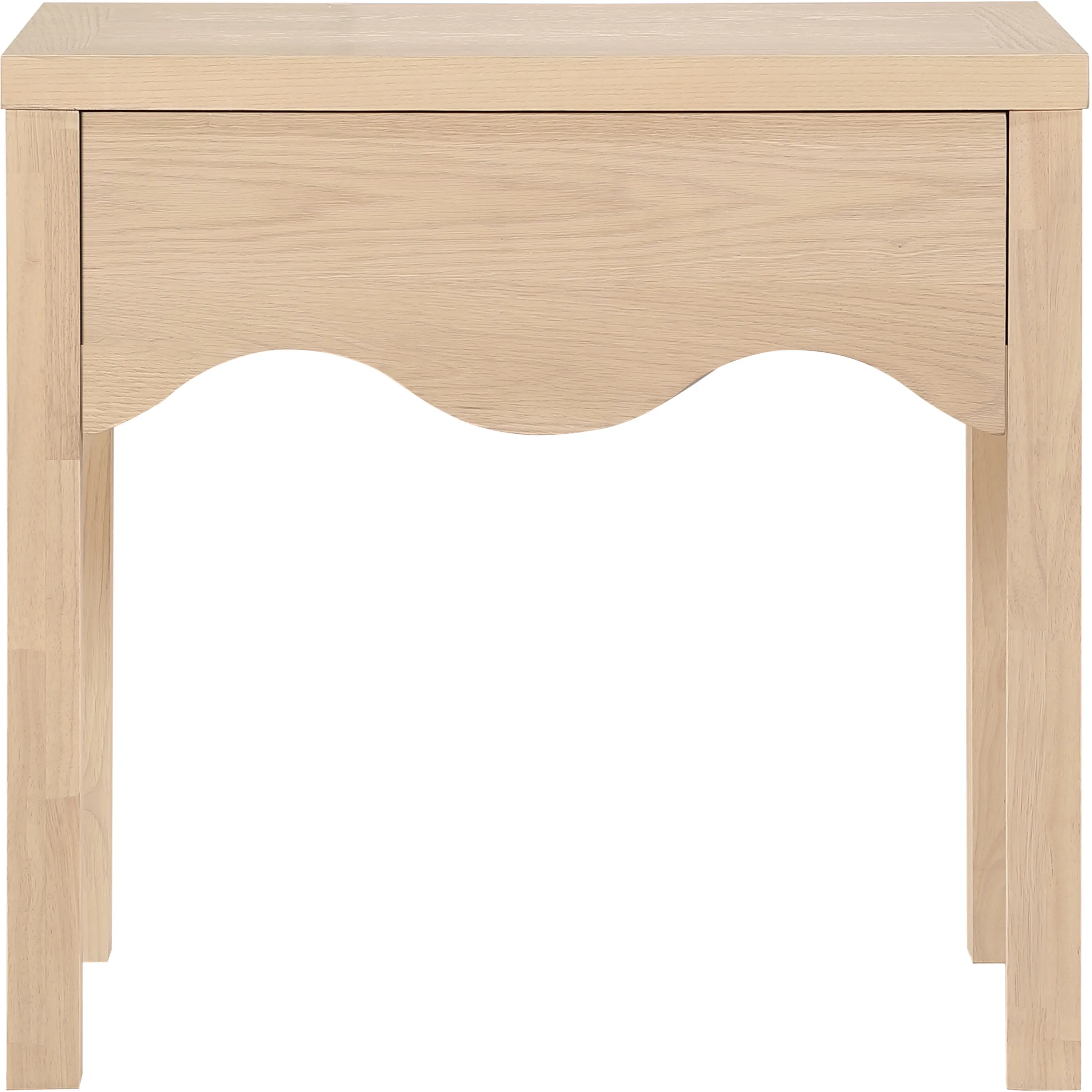 Fiora Natural Scalloped Nightstand with Drawer-2
