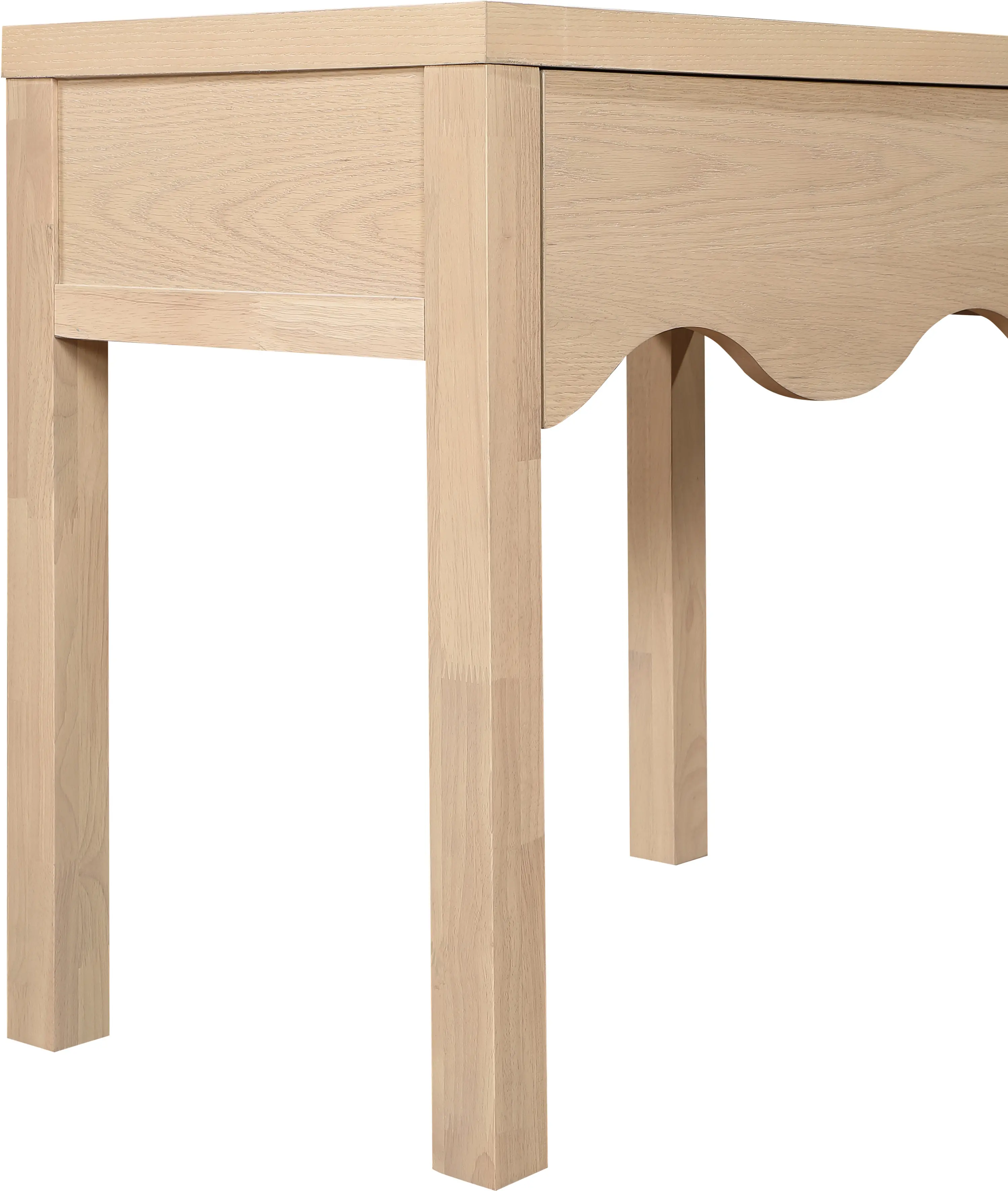 Fiora Natural Scalloped Nightstand with Drawer-7