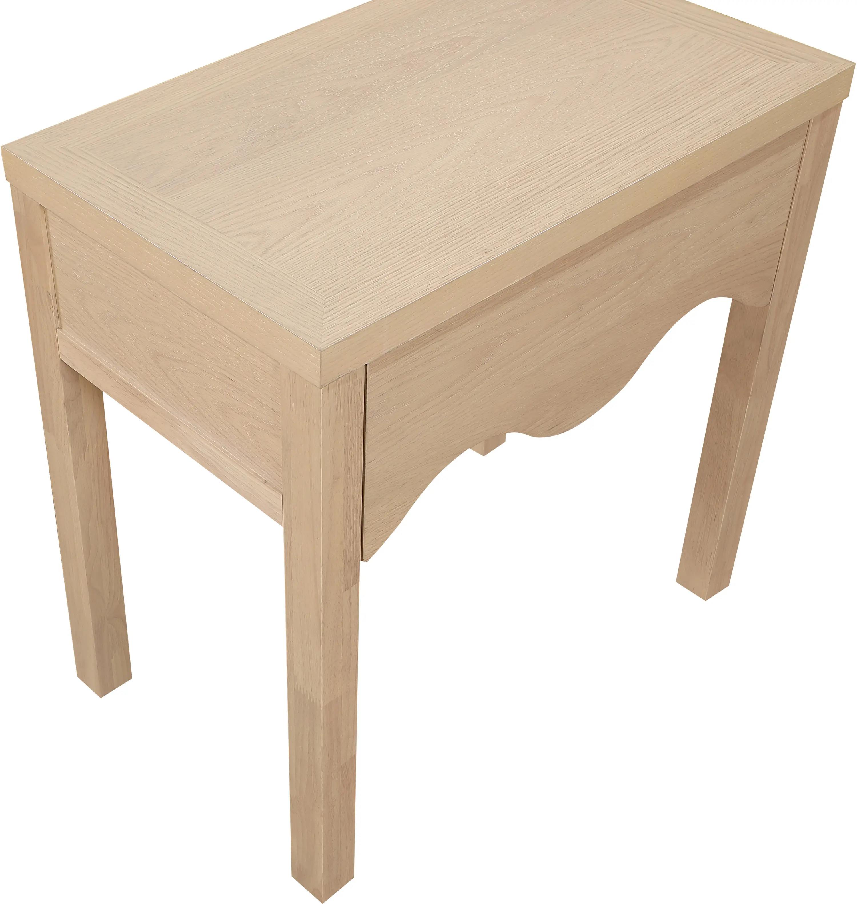 Fiora Natural Scalloped Nightstand with Drawer-8