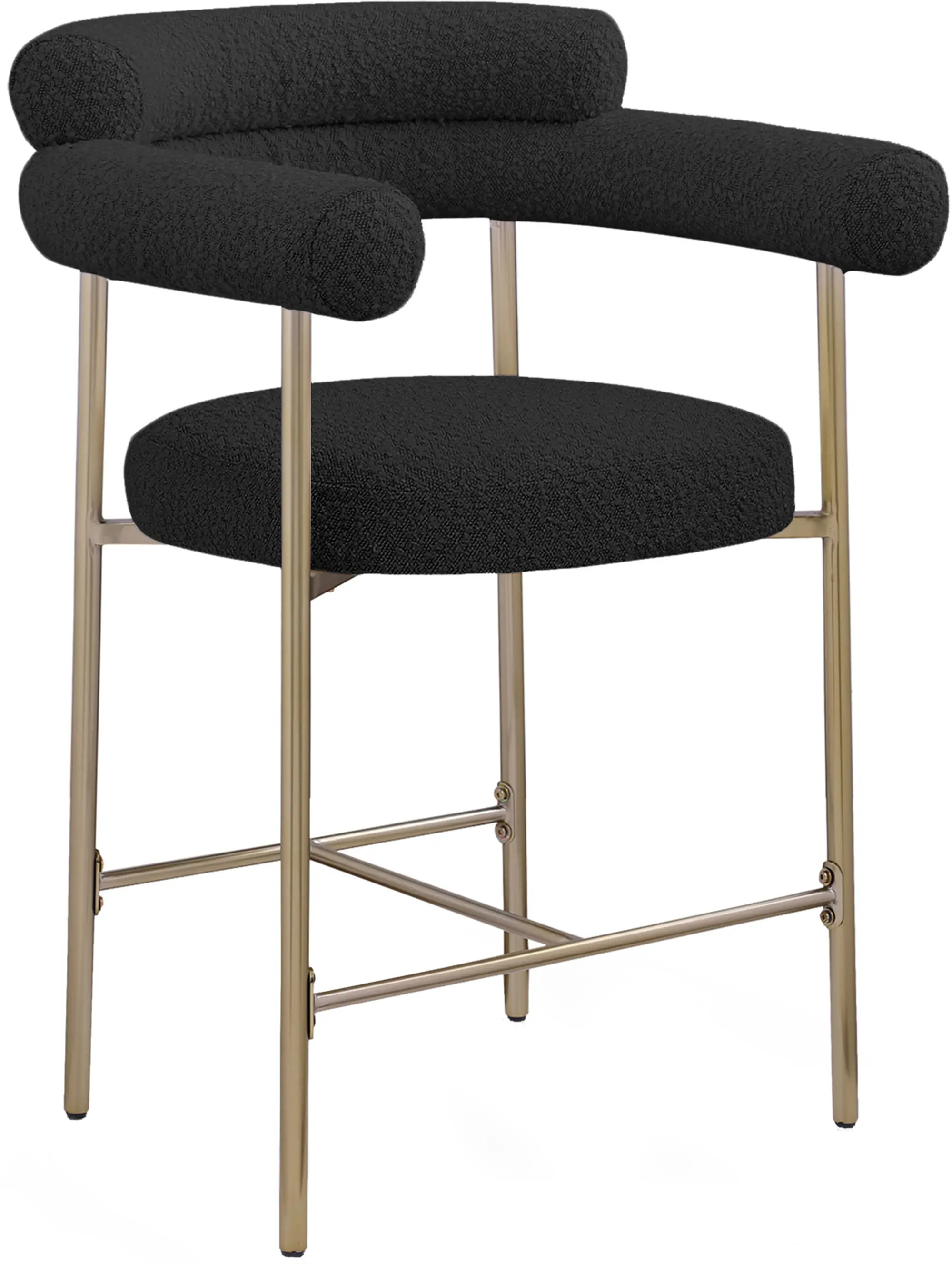 Blake Black Boucle Upholstered Counter Stool, Set of 2-1