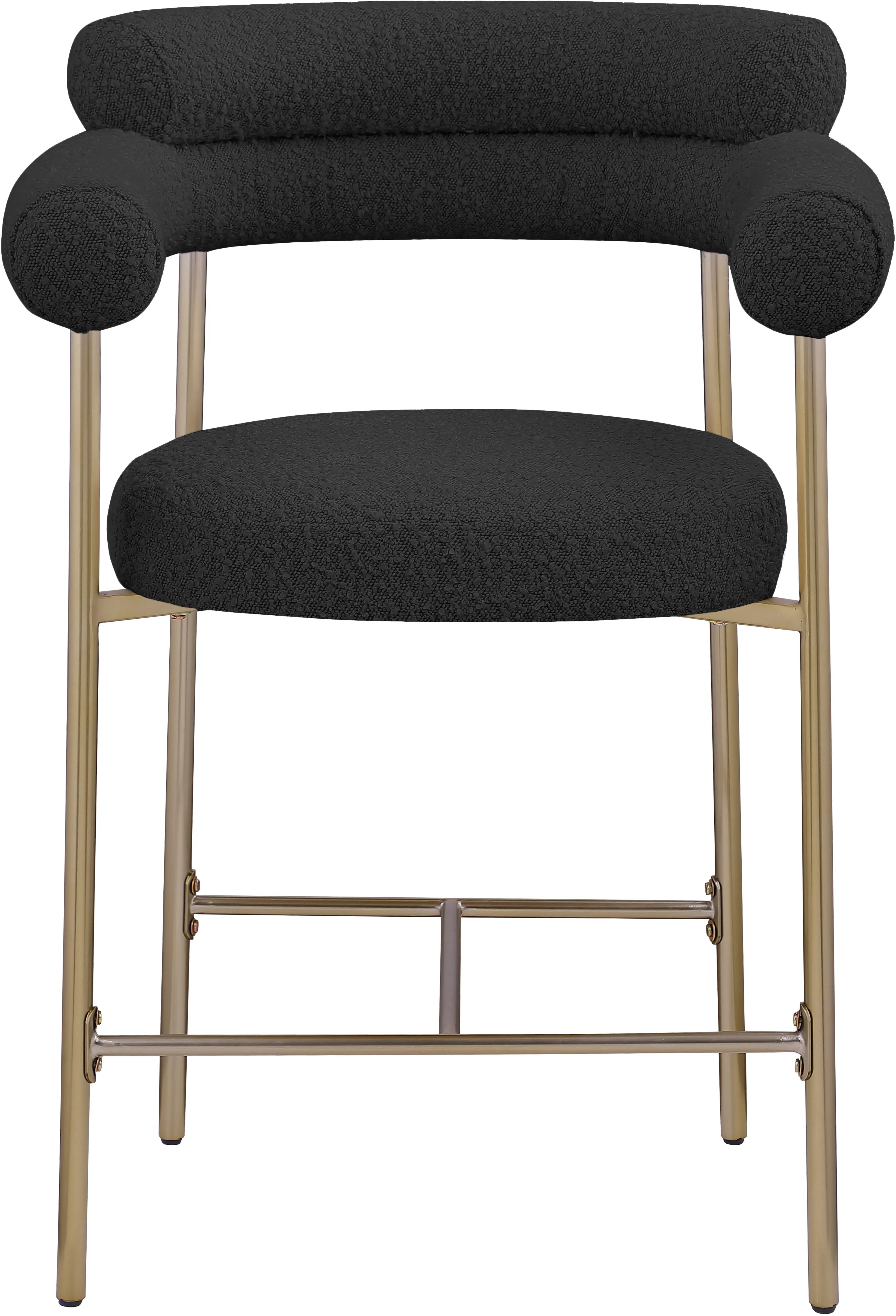 Blake Black Boucle Upholstered Counter Stool, Set of 2-4