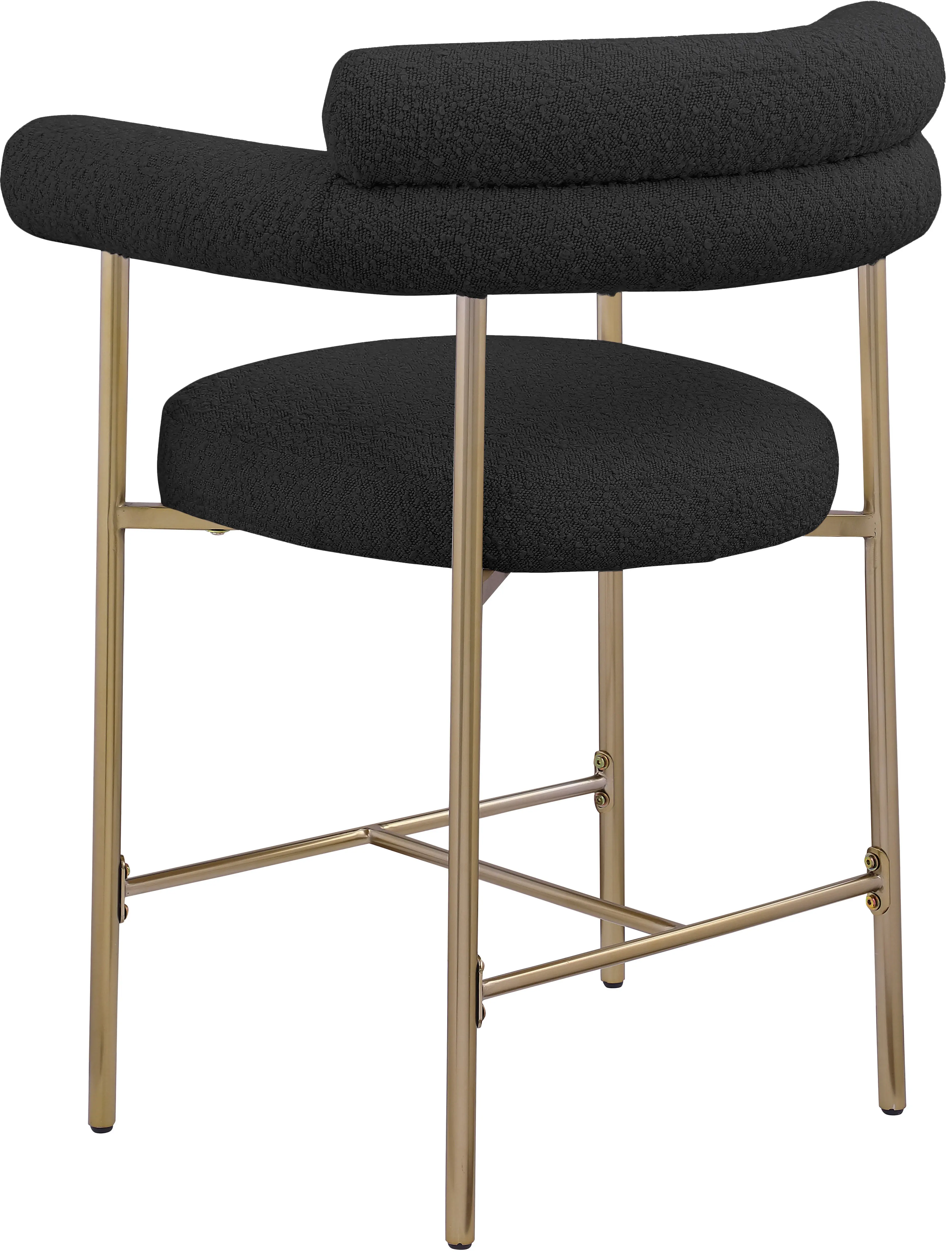 Blake Black Boucle Upholstered Counter Stool, Set of 2-7