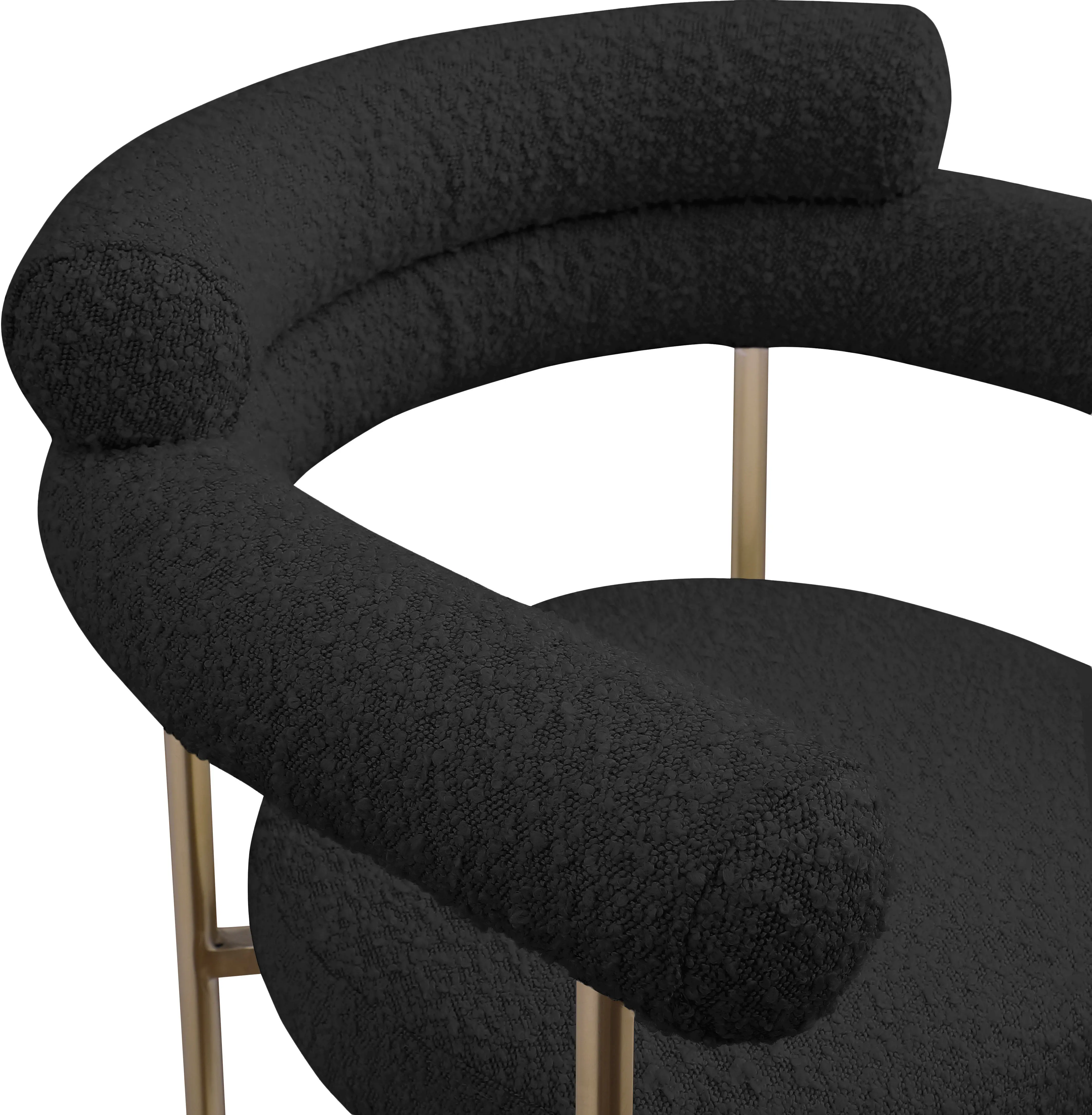 Blake Black Boucle Upholstered Counter Stool, Set of 2-8
