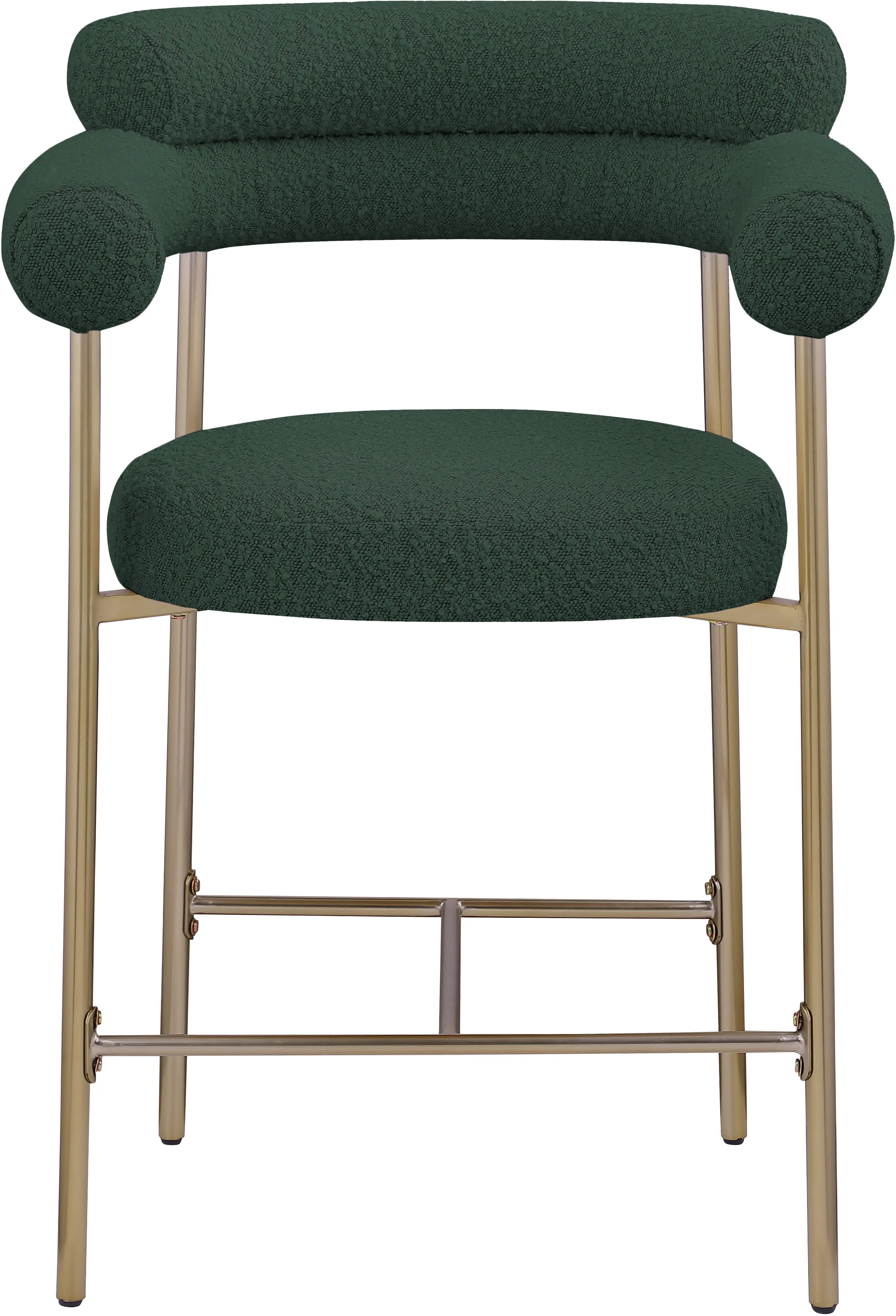 Blake Green Boucle Upholstered Counter Stool, Set of 2-4