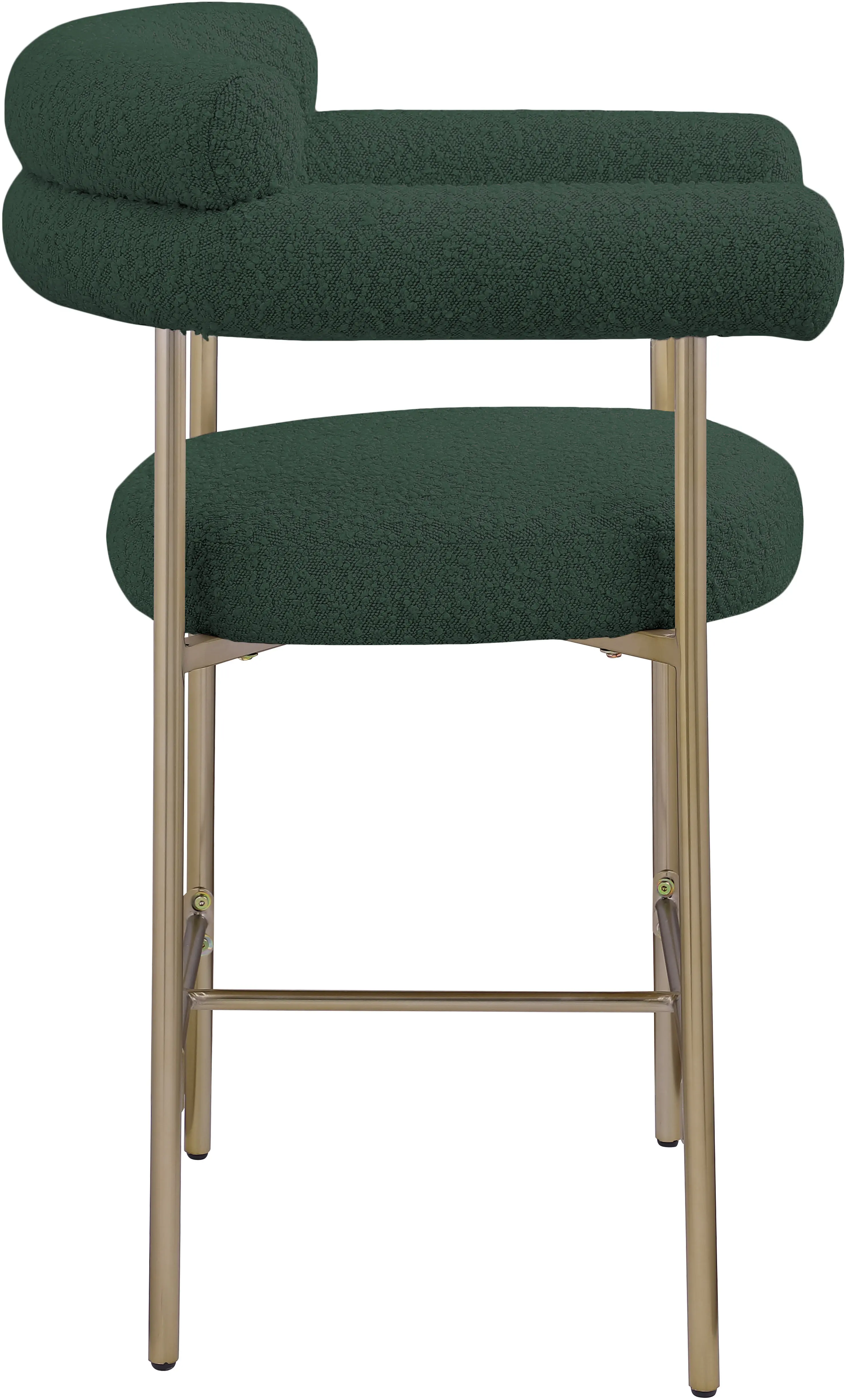 Blake Green Boucle Upholstered Counter Stool, Set of 2-5