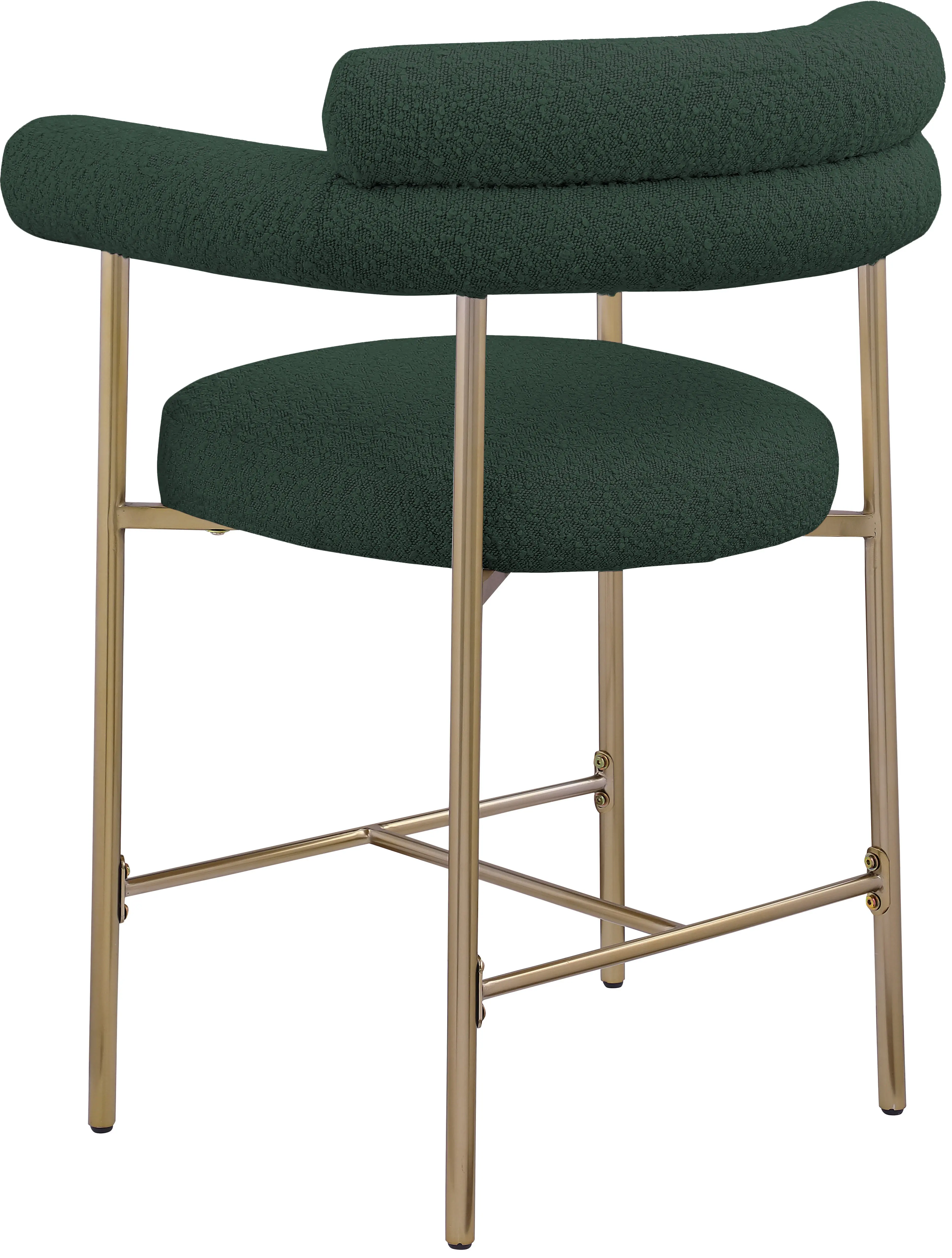 Blake Green Boucle Upholstered Counter Stool, Set of 2-7