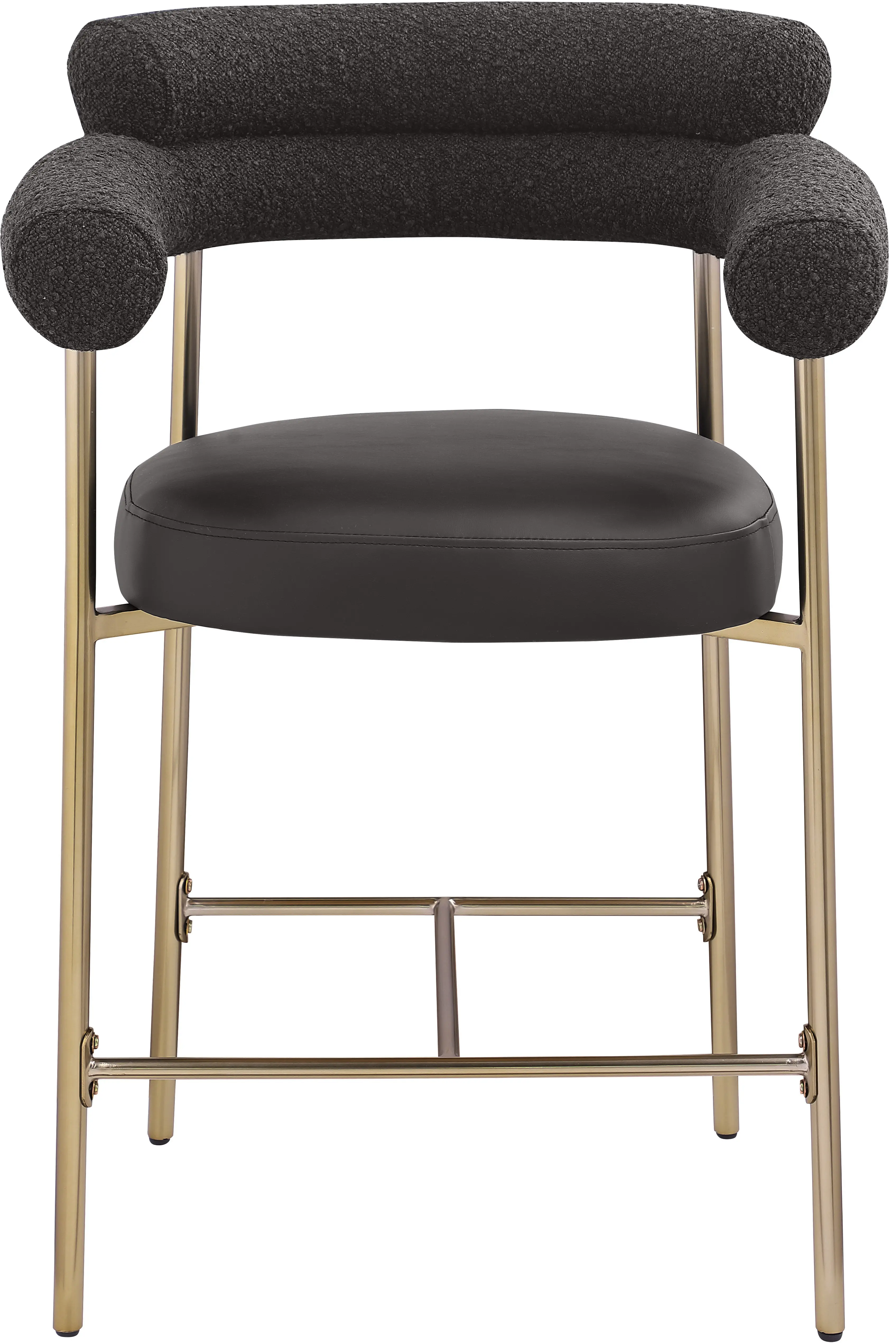 Blake Black Boucle Vegan Leather Counter Stool, Set of 2-4