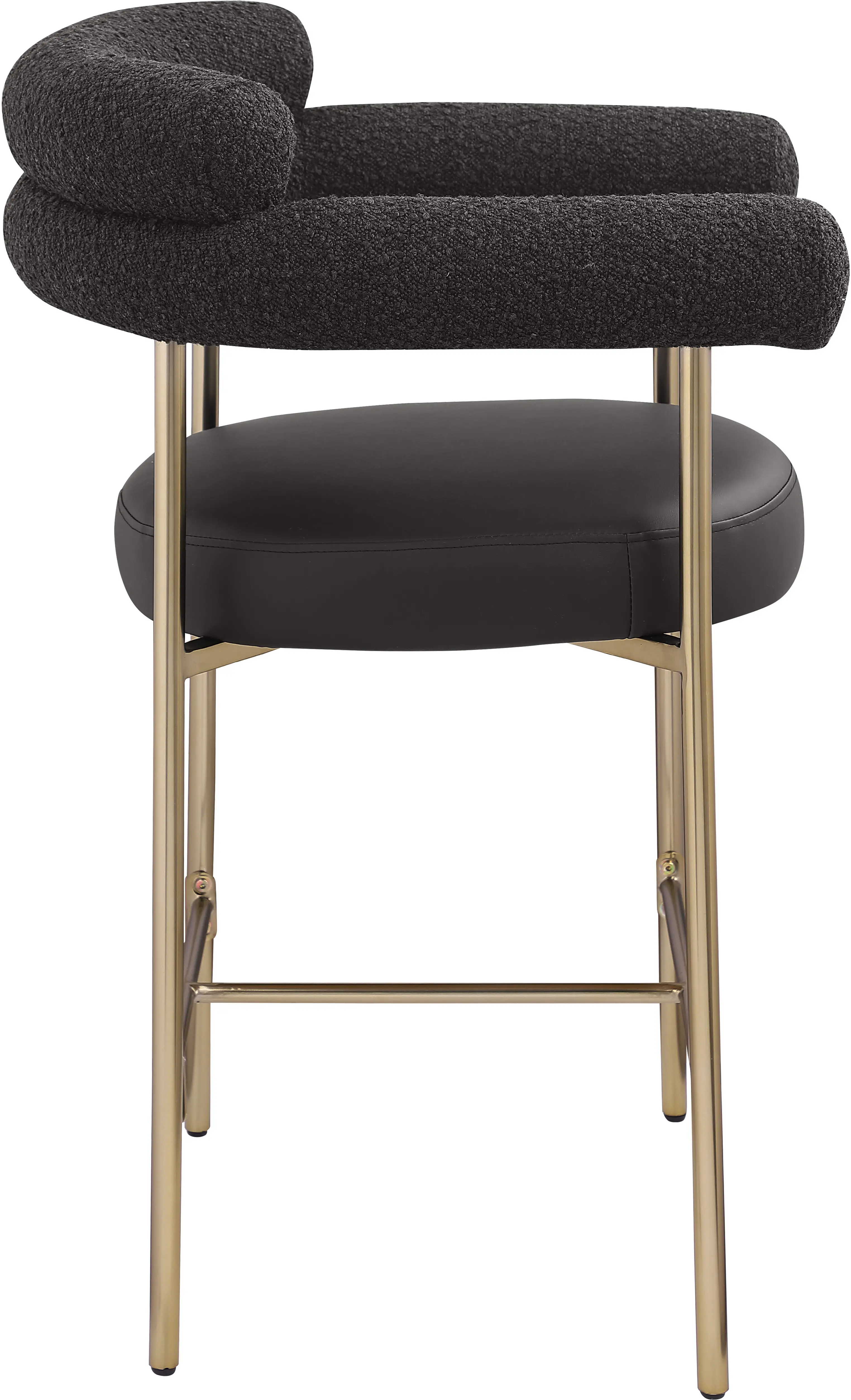 Blake Black Boucle Vegan Leather Counter Stool, Set of 2-5