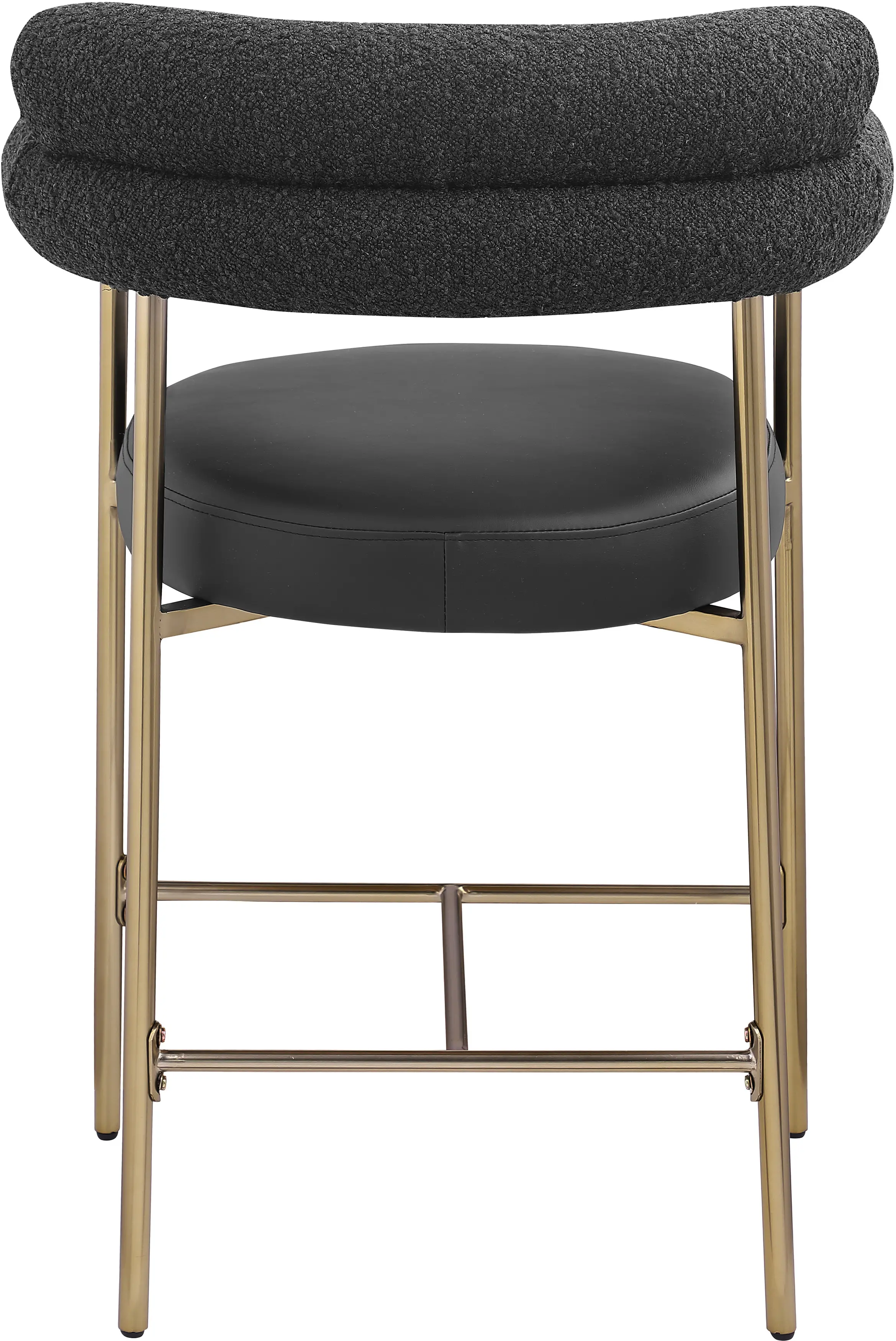 Blake Black Boucle Vegan Leather Counter Stool, Set of 2-6