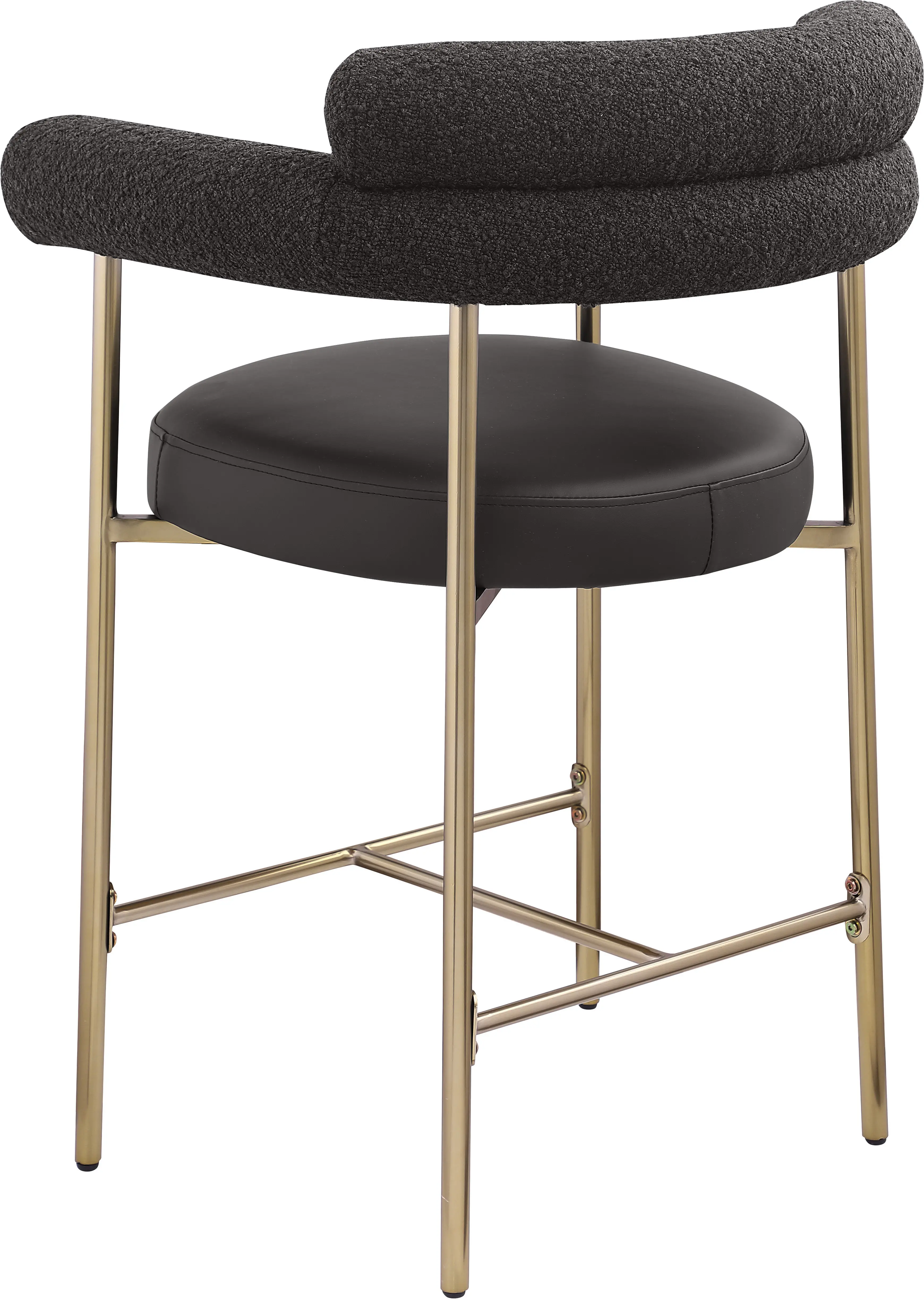Blake Black Boucle Vegan Leather Counter Stool, Set of 2-7