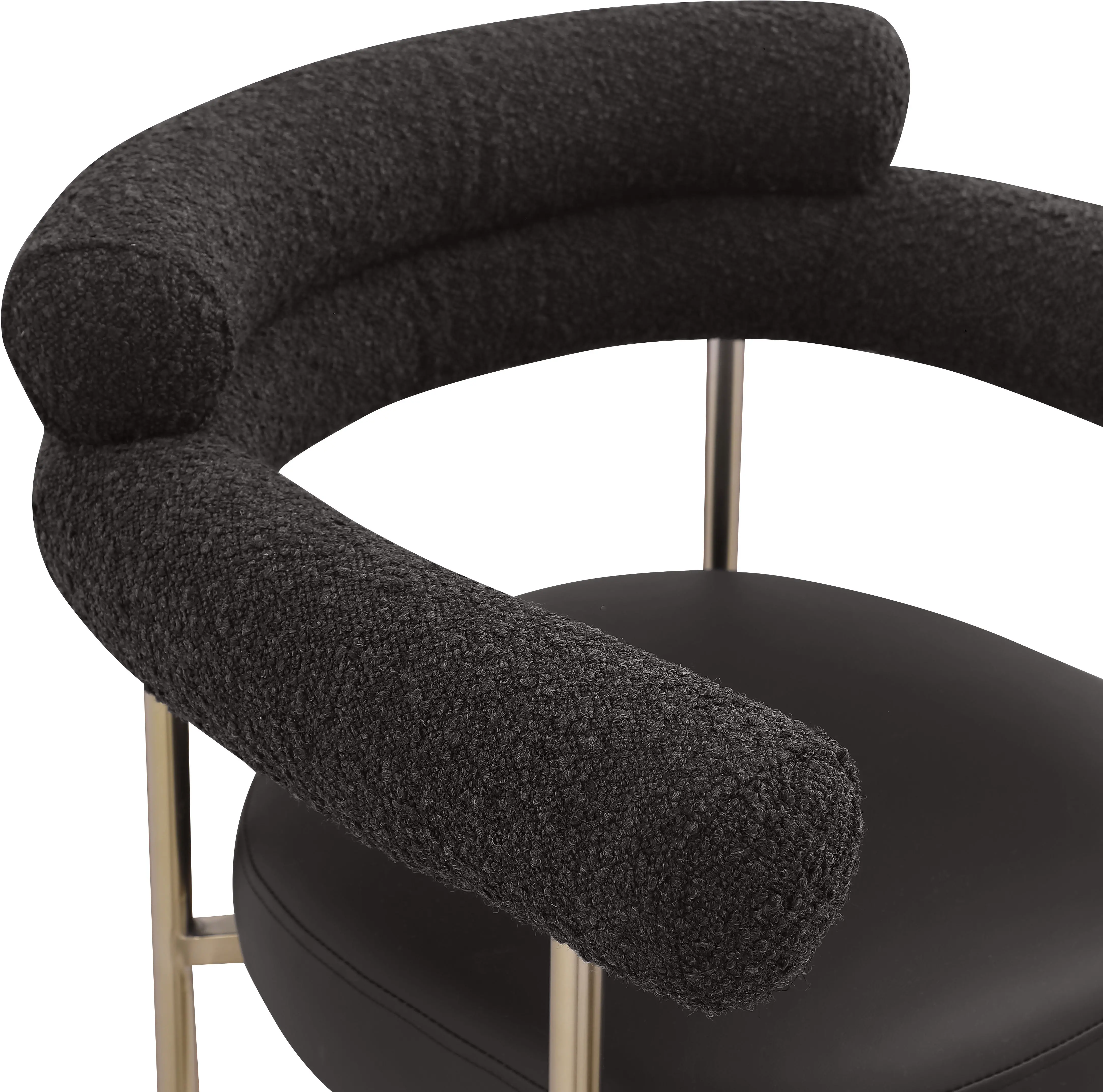 Blake Black Boucle Vegan Leather Counter Stool, Set of 2-8