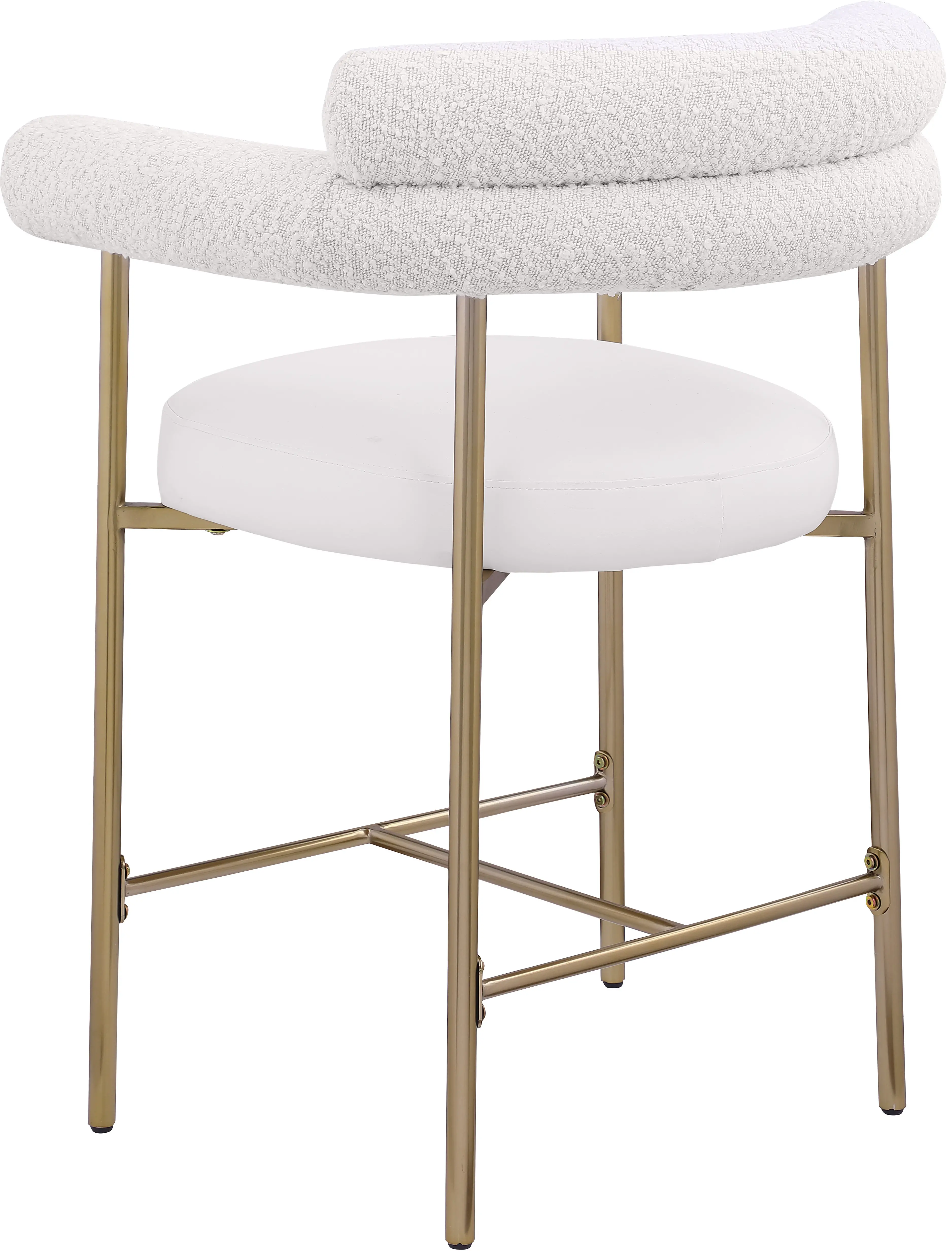 Blake Cream Boucle and Vegan Leather Counter Stool, Set of 2-7