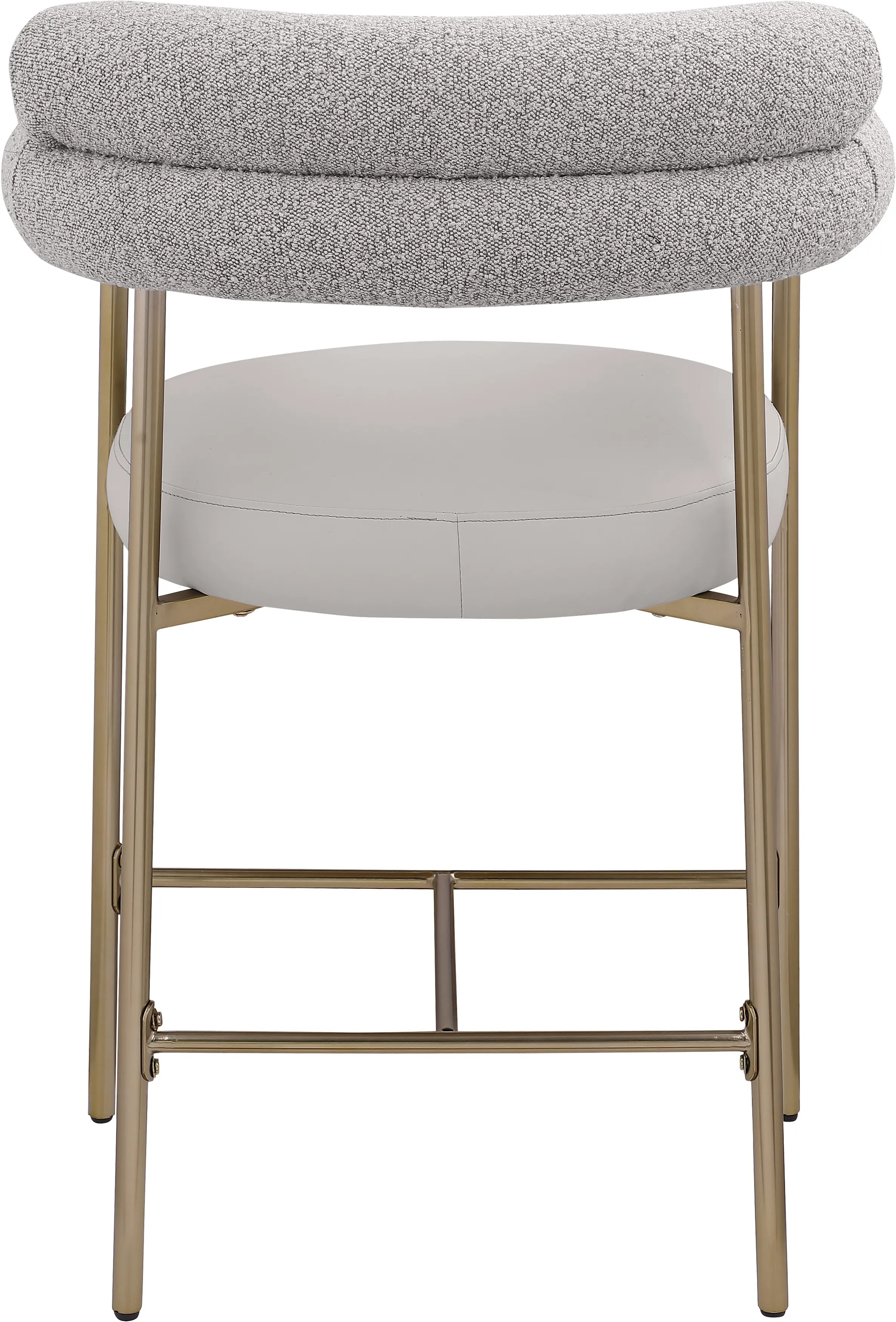 Blake Taupe Boucle and Vegan Leather Counter Stool, Set of 2-6