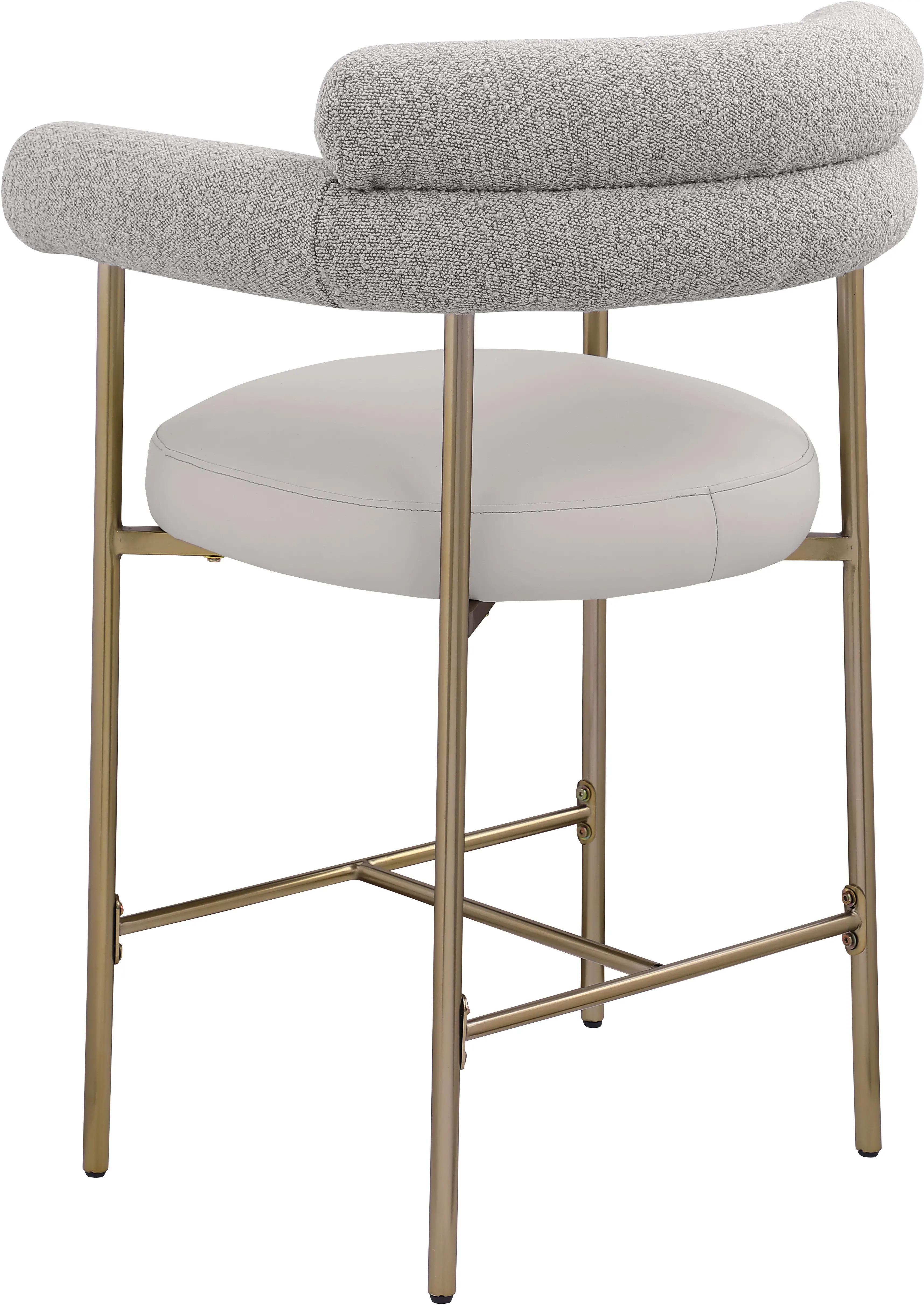 Blake Taupe Boucle and Vegan Leather Counter Stool, Set of 2-7
