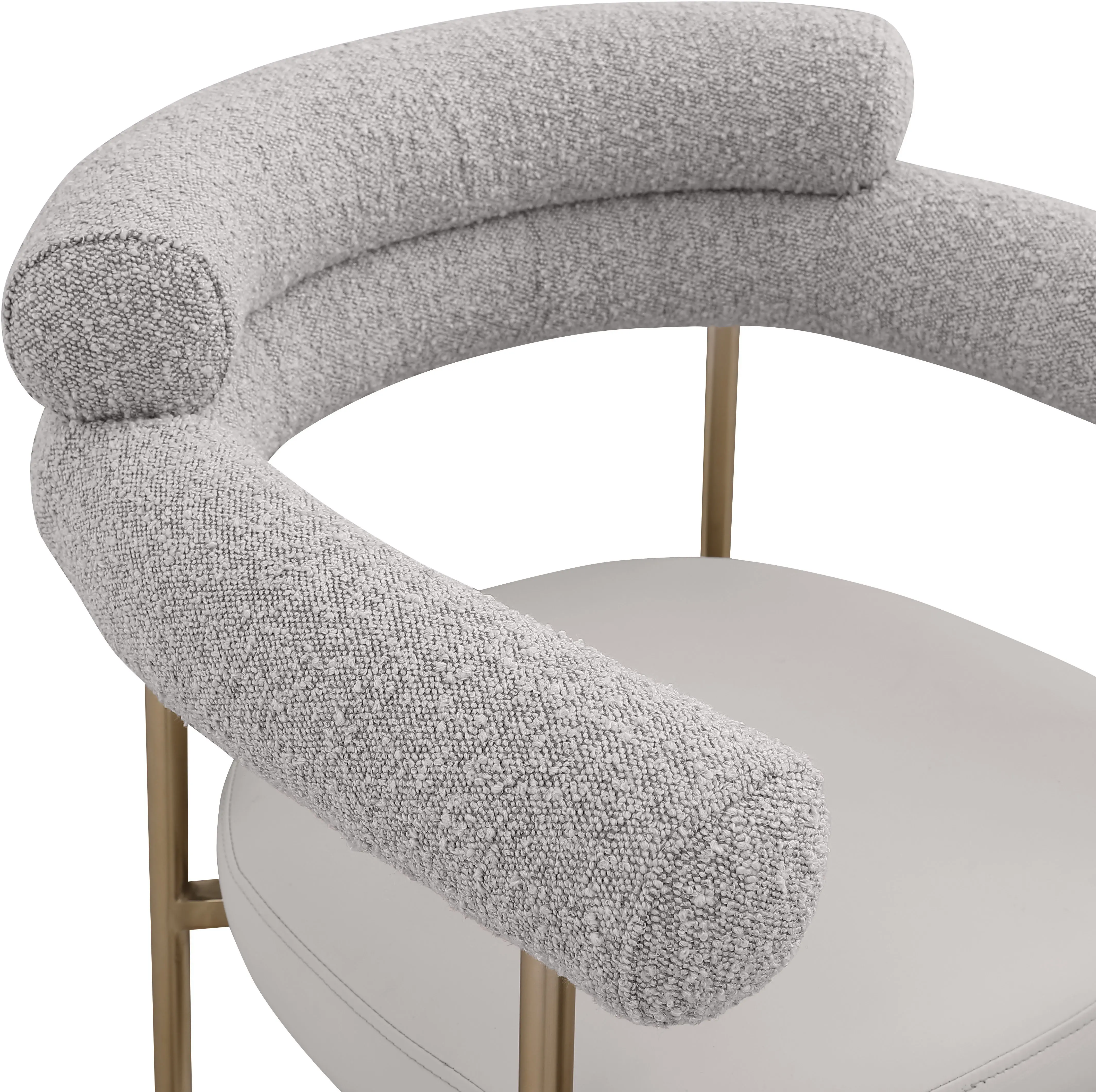 Blake Taupe Boucle and Vegan Leather Counter Stool, Set of 2-8