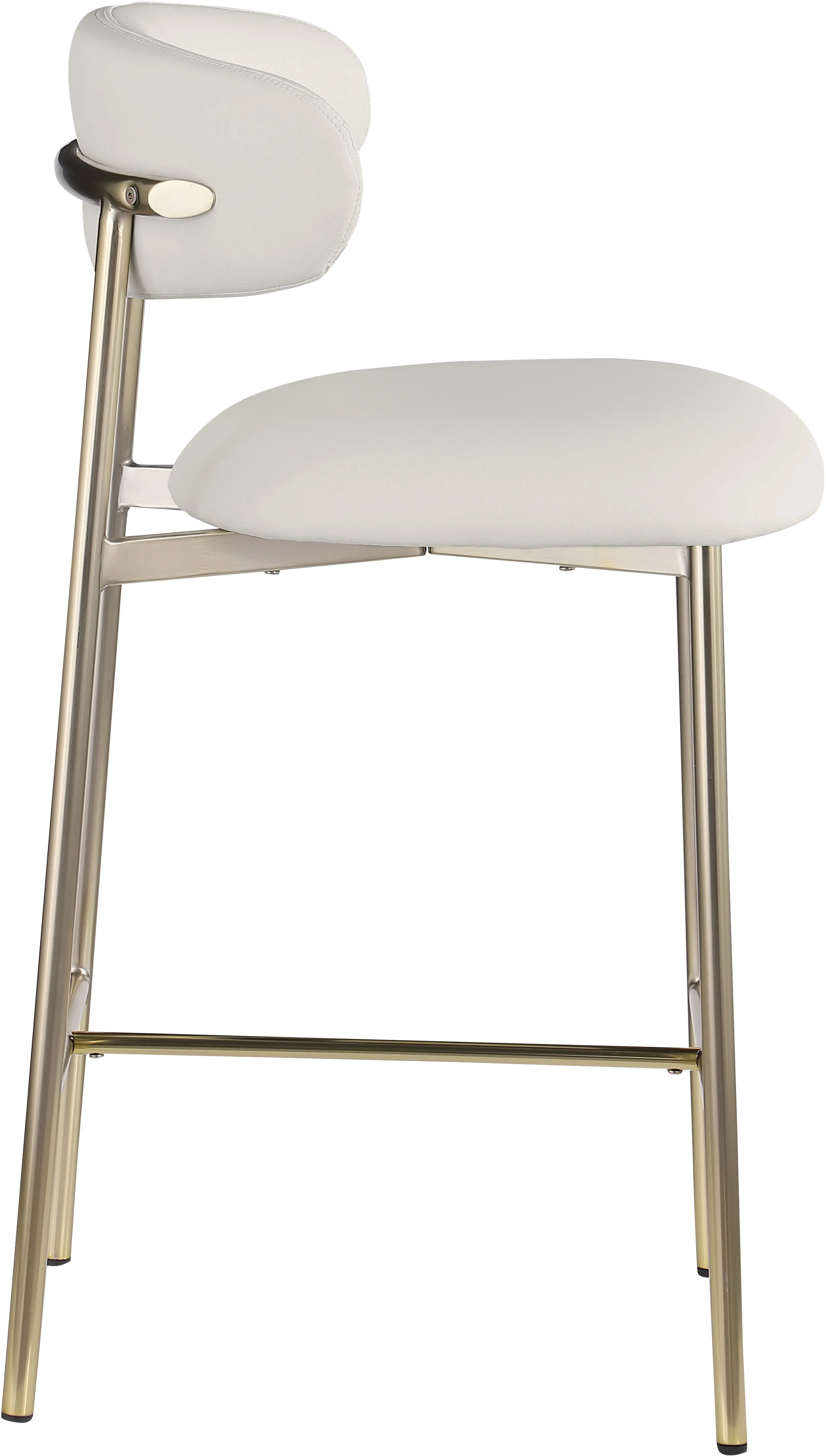 Lupita Off-White Vegan Leather Upholstered Counter Stool, Set of 2-5