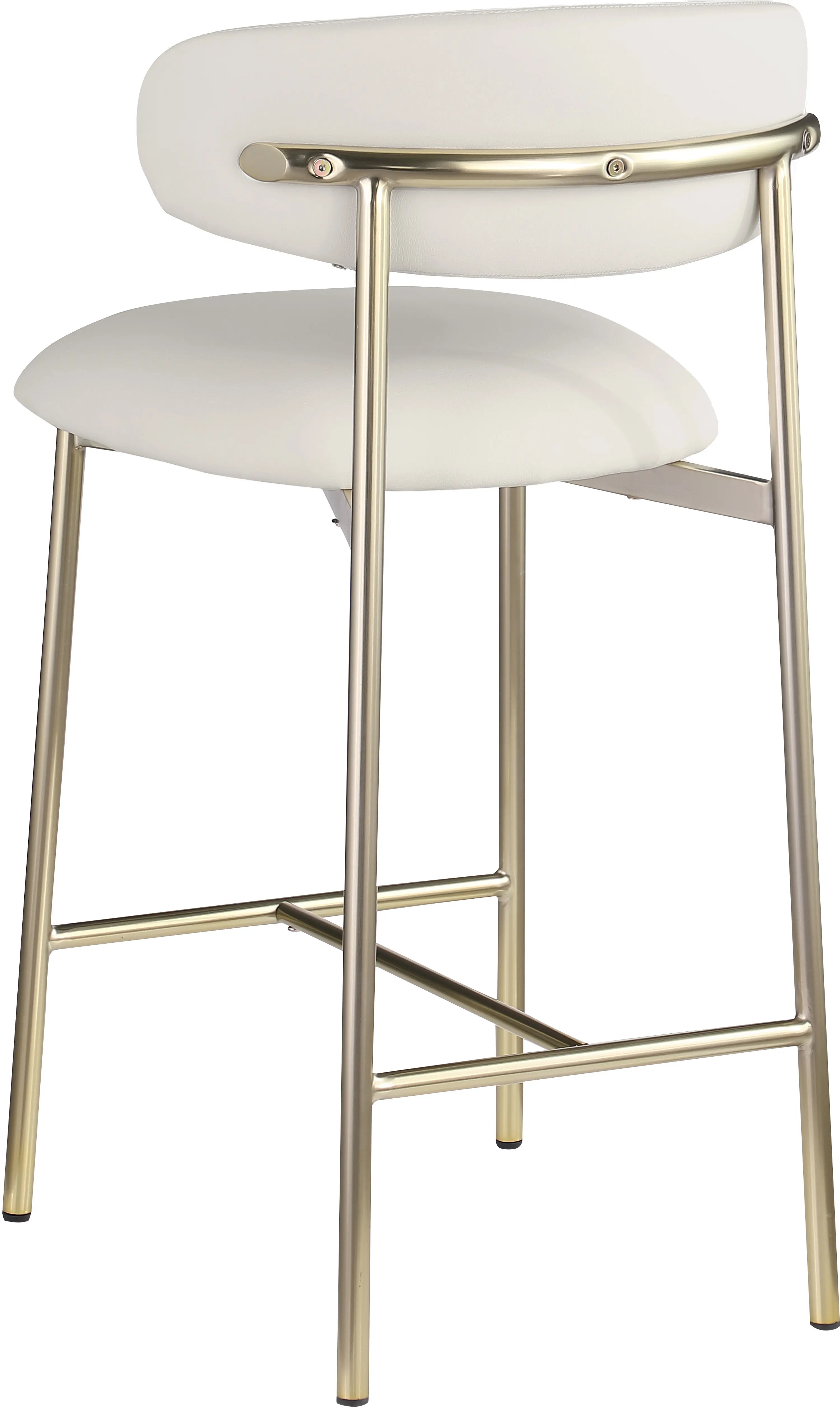 Lupita Off-White Vegan Leather Upholstered Counter Stool, Set of 2-7