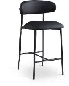 Lupita Black Vegan Leather Upholstered Counter Stool, Set of 2