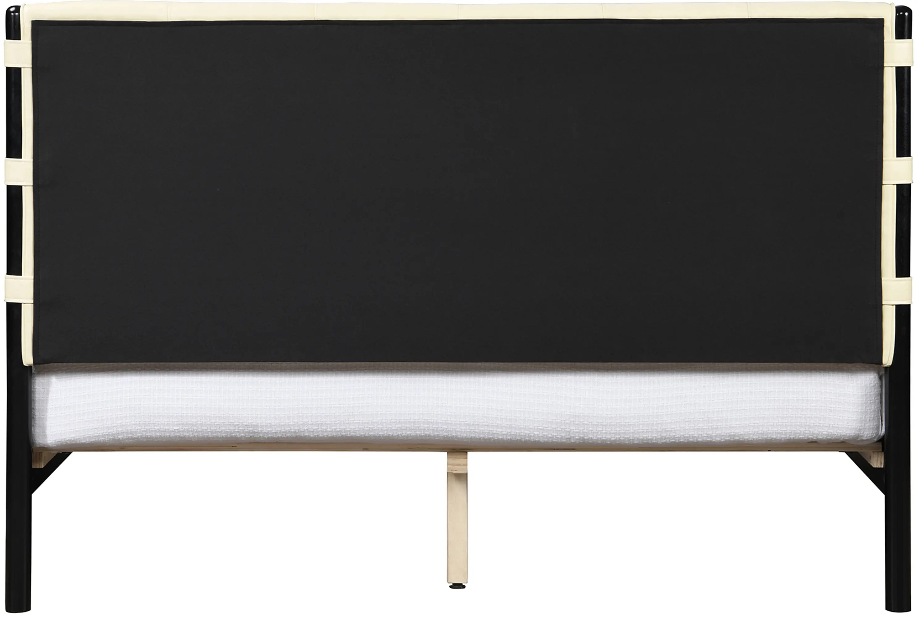 Abigail Cream Vegan Leather Upholstered Full Bed-5