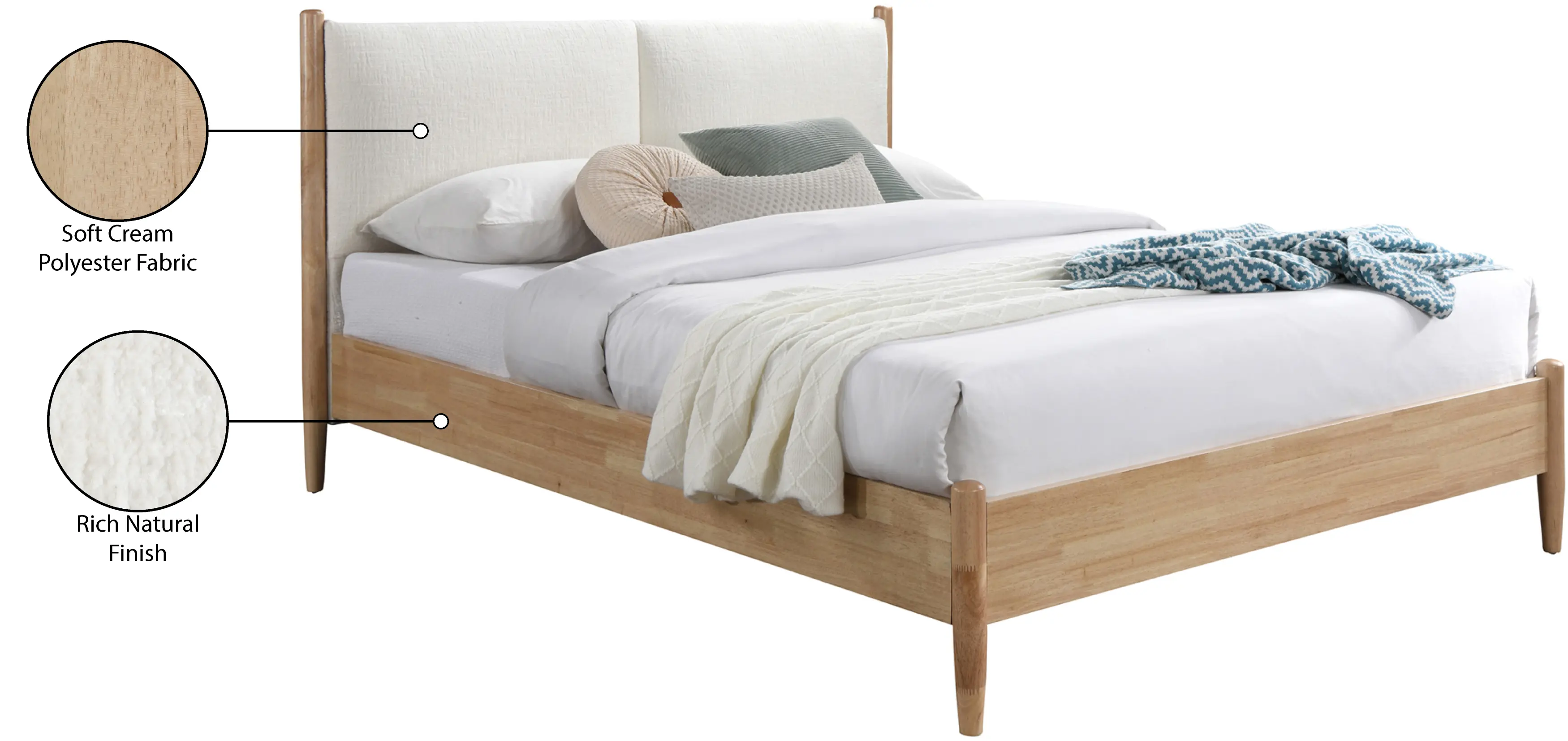 Arbor Cream and Natural Wood Full Bed-6