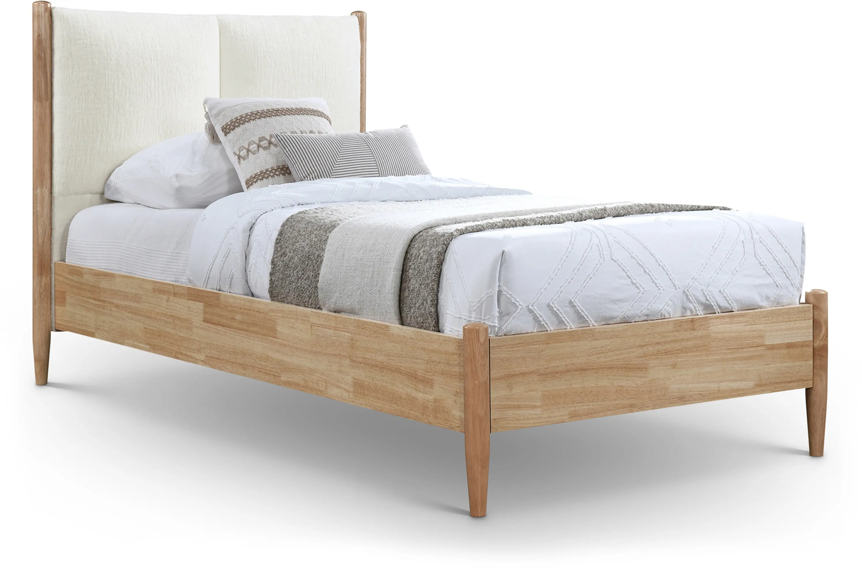 Arbor Cream and Natural Wood Twin Bed-1
