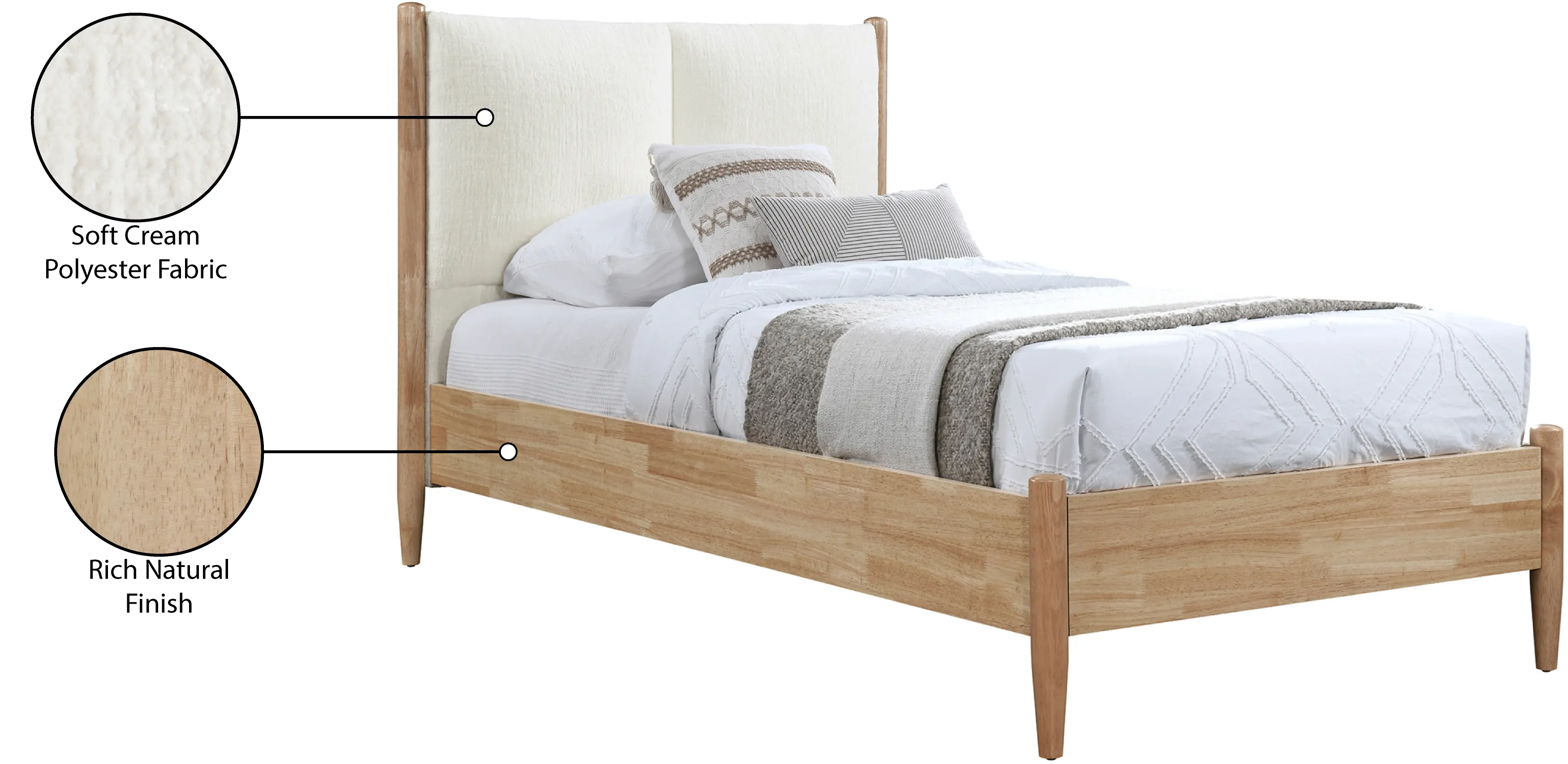 Arbor Cream and Natural Wood Twin Bed-6