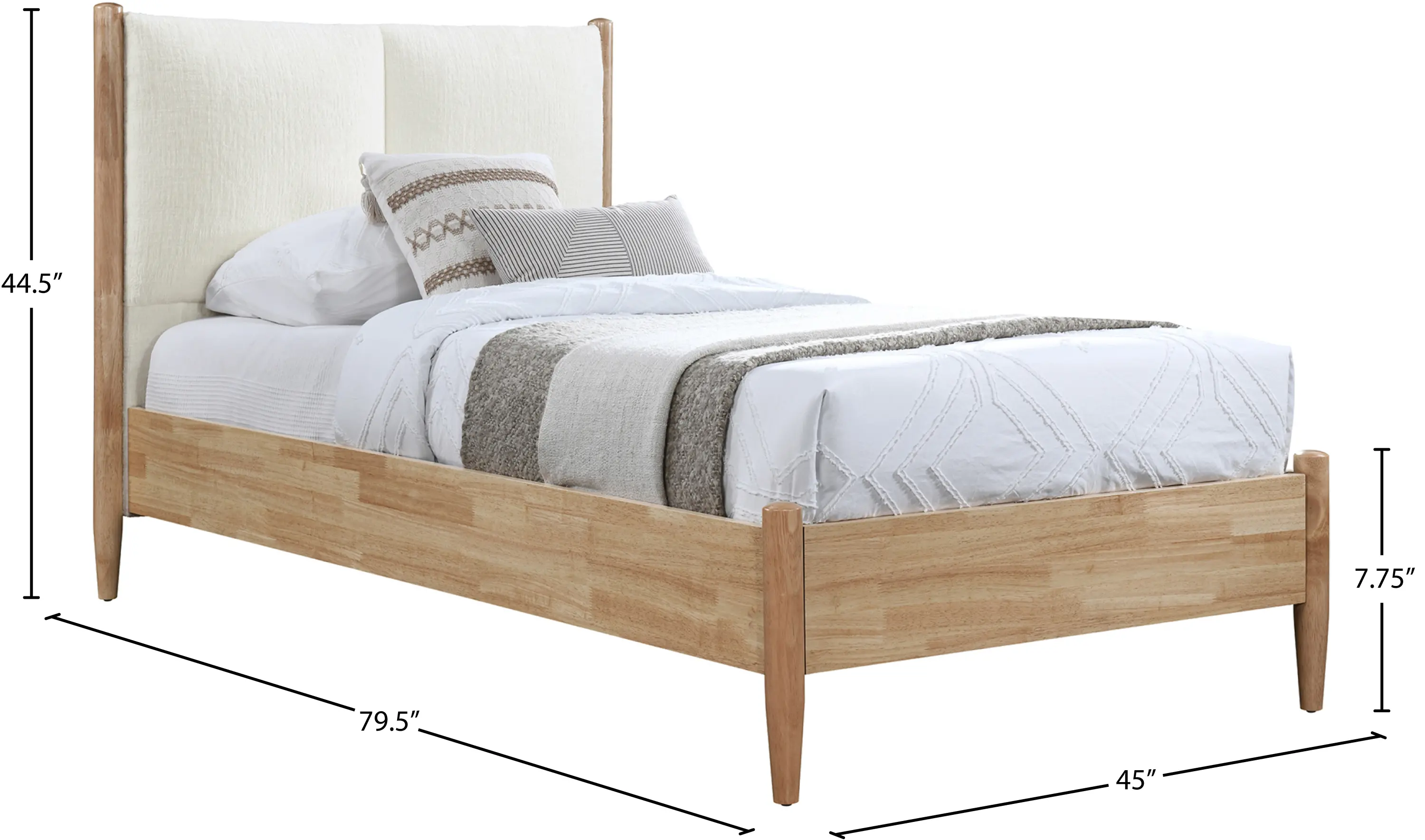 Arbor Cream and Natural Wood Twin Bed-7