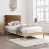 Asher Cognac Vegan Leather Upholstered Twin Bed